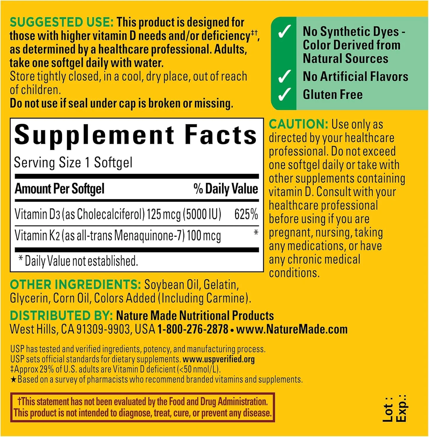 مکمل ویتامین D3 K2 نیچرمید، 5000 واحد بین المللی (125 میکروگرم) ویتامین D برای حمایت از استخوان، دندان، عضله و سیستم ایمنی، 30 سافت ژل D3 و K2، تامین 30 روزه مکمل ویتامین D3 K2 نیچرمید، 5000 واحد بین المللی (125 میکروگرم) ویتامین D برای حمایت از استخوان، دندان، عضله و سیستم ایمنی، 30 سافت ژل D3 و K2، تامین 30 روزه