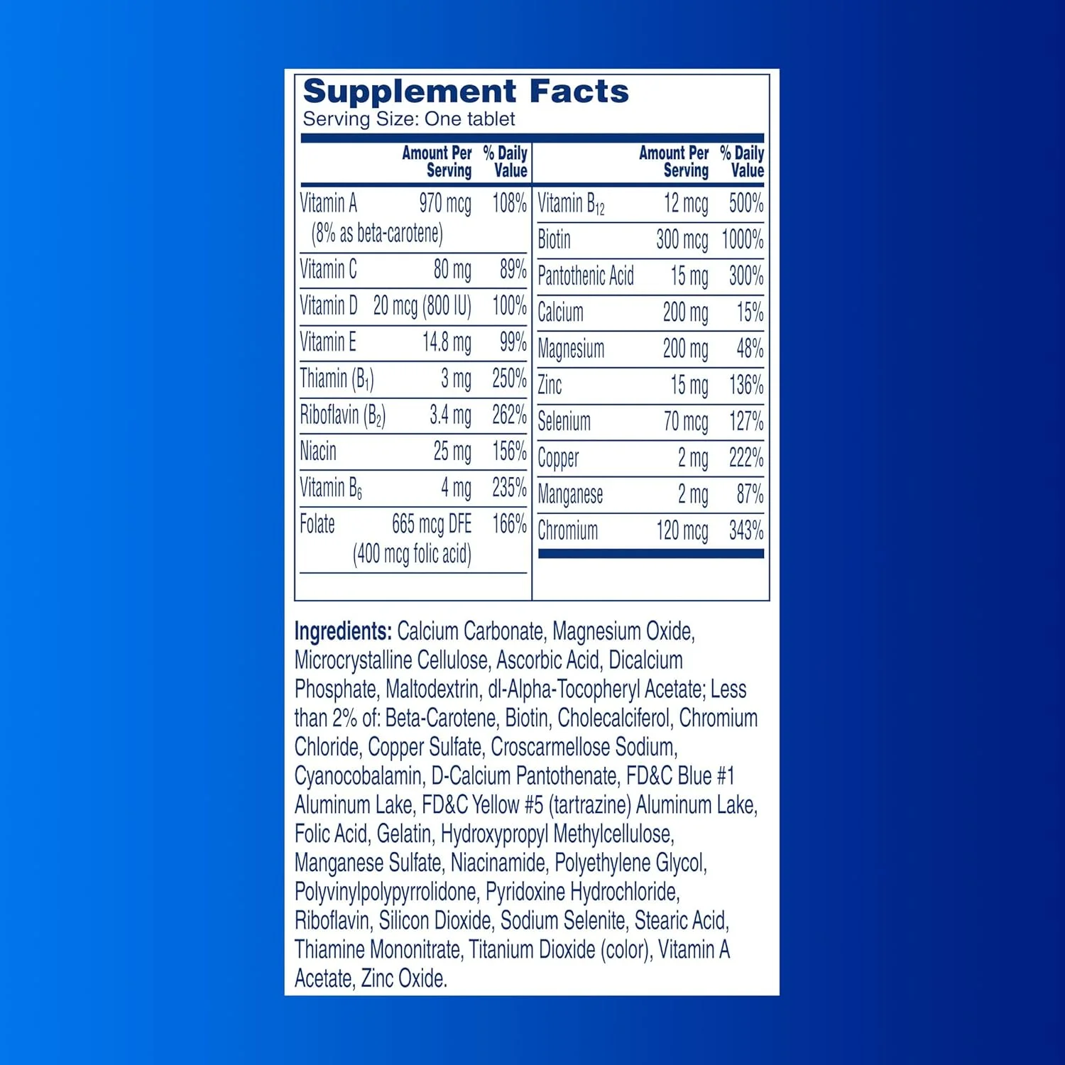 مولتی ویتامین مردانه One A Day Pro Edge، مکمل حاوی ویتامین های A، C، E و ویتامین های B برای پشتیبانی از انرژی و ویتامین D و منیزیم برای عملکرد سالم عضلات، 50 عدد