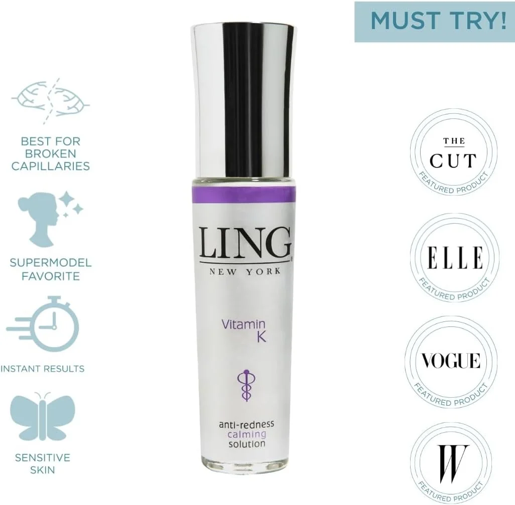 سرم ویتامین K ضد قرمزی و تسکین دهنده پوست LING NEW YORK حجم 30 میلی لیتر