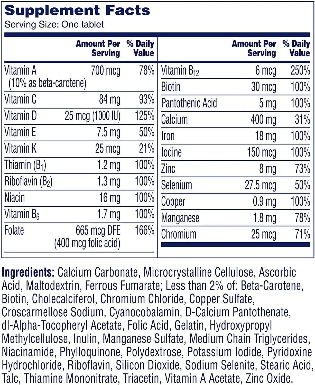 مولتی ویتامین مخصوص بانوان One A Day، مکمل حاوی ویتامین A، C، D، E و زینک برای پشتیبانی از سلامت سیستم ایمنی، B12، بیوتین، کلسیم و غیره، 200 عدد قرص