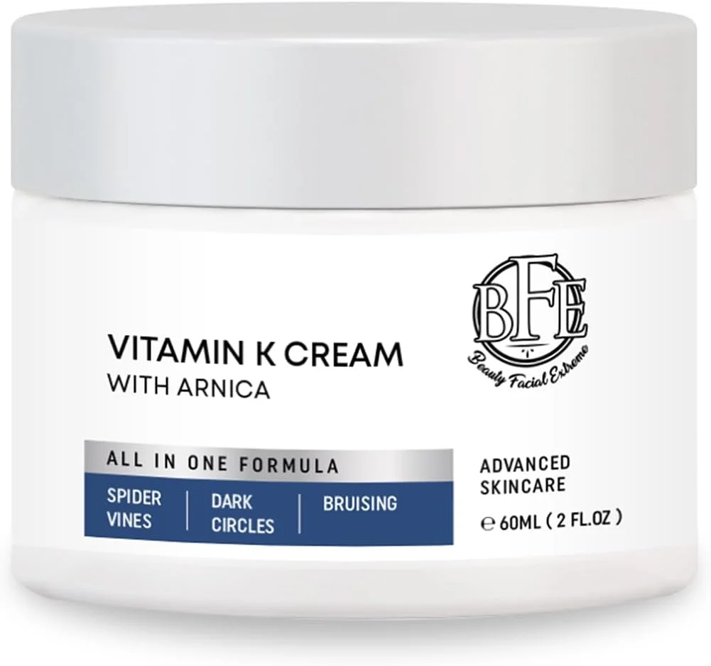 Vitamin K Cream- Moisturising Bruise Healing Formula. Dark Spot Corrector for Bruising, Spider Veins & Broken Capillaries. Reduces Under Eye Dark Circles, Fine Lines, Puffiness, & Wrinkles.