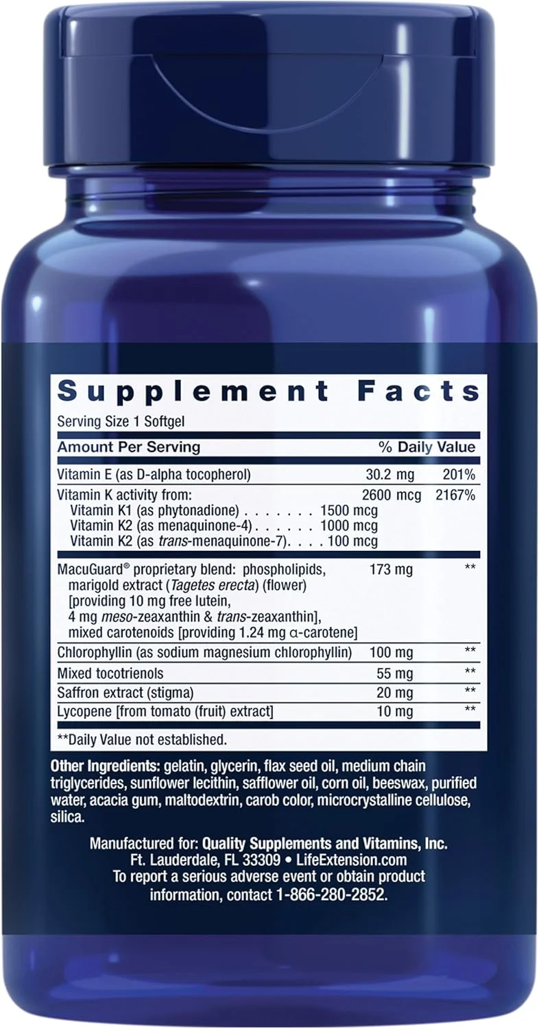 مکمل تقویت کننده سلامتی روزانه لایف اکستنشن - قرص های مکمل ویتامین ها و مواد مغذی برای سلامت کل بدن - کمپلکس ویتامین K، ویتامین E، زعفران، لوتئین و موارد دیگر - غیر GMO، بدون گلوتن - 60 سافت ژل مکمل تقویت کننده سلامتی روزانه لایف اکستنشن - قرص های مکمل ویتامین ها و مواد مغذی برای سلامت کل بدن - کمپلکس ویتامین K، ویتامین E، زعفران، لوتئین و موارد دیگر - غیر GMO، بدون گلوتن - 60 سافت ژل