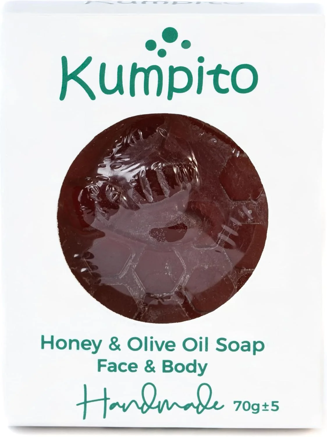 صابون دست ساز عسل و روغن زیتون Kumpito | مرطوب کننده عمیق پوست خشک | غنی شده با ویتامین های E و K | از بین برنده سلول های مرده | لایه برداری ملایم | صابون طبیعی صورت و بدن | مراقبت از پوست گیاهی