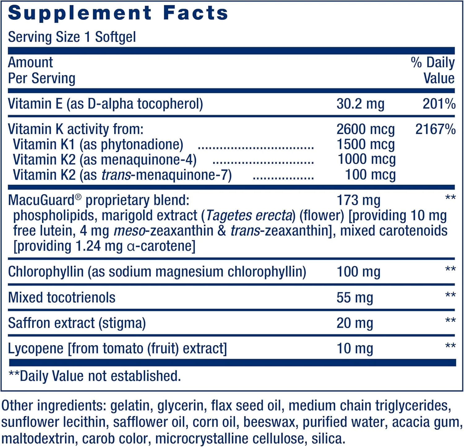 مکمل تقویت کننده سلامتی روزانه لایف اکستنشن - قرص های مکمل ویتامین ها و مواد مغذی برای سلامت کل بدن - کمپلکس ویتامین K، ویتامین E، زعفران، لوتئین و موارد دیگر - غیر GMO، بدون گلوتن - 60 سافت ژل مکمل تقویت کننده سلامتی روزانه لایف اکستنشن - قرص های مکمل ویتامین ها و مواد مغذی برای سلامت کل بدن - کمپلکس ویتامین K، ویتامین E، زعفران، لوتئین و موارد دیگر - غیر GMO، بدون گلوتن - 60 سافت ژل