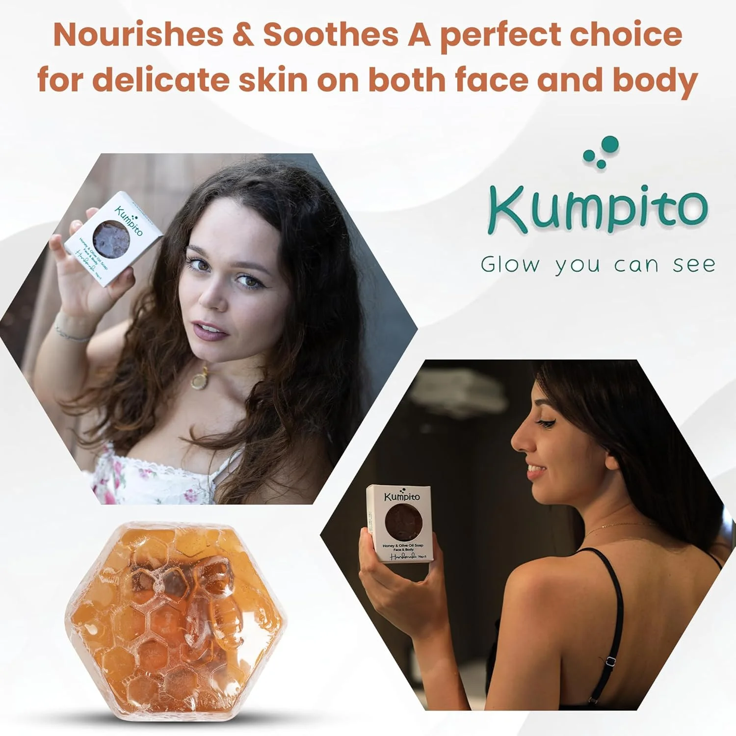 صابون دست ساز عسل و روغن زیتون Kumpito | مرطوب کننده عمیق پوست خشک | غنی شده با ویتامین های E و K | از بین برنده سلول های مرده | لایه برداری ملایم | صابون طبیعی صورت و بدن | مراقبت از پوست گیاهی صابون دست ساز عسل و روغن زیتون Kumpito | مرطوب کننده عمیق پوست خشک | غنی شده با ویتامین های E و K | از بین برنده سلول های مرده | لایه برداری ملایم | صابون طبیعی صورت و بدن | مراقبت از پوست گیاهی