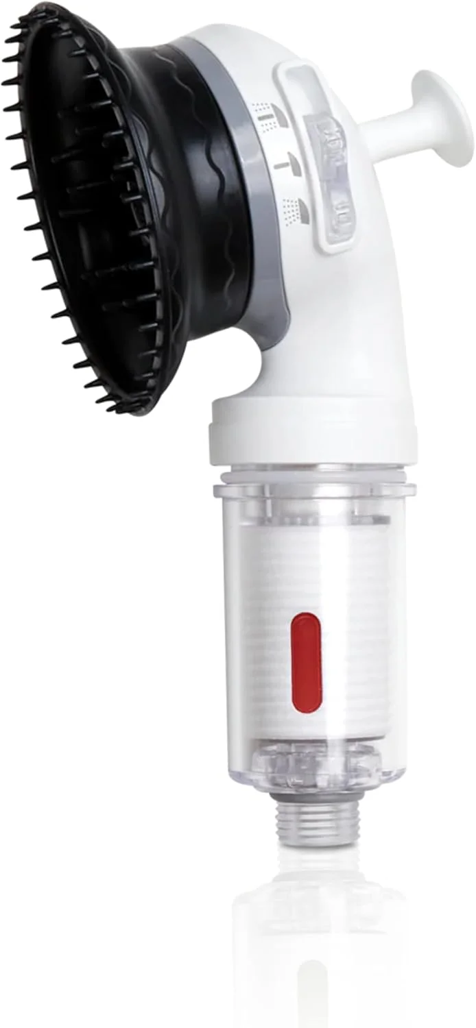 سردوش کره‌ای K-HEADSPA با سیستم فیلتراسیون آب و سر ماساژور، فیلتر کربن فعال (ACF) و ژل ویتامین برای مراقبت از پوست سر و رشد موی سالم‌تر - رایحه رز