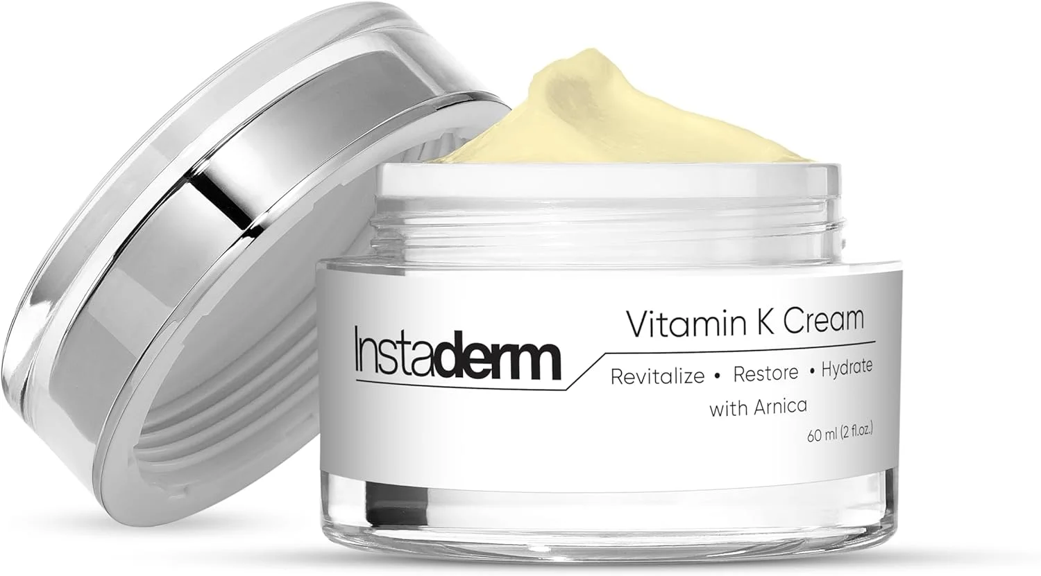 کرم ویتامین K اینستادرم - فرمول التیام کبودی با آرنیکا. مرطوب کننده لکه‌های تیره برای کبودی، رگ‌های عنکبوتی و مویرگ‌های شکسته. ترمیم سیاهی دور چشم، خطوط ریز، پف، چین و چروک.