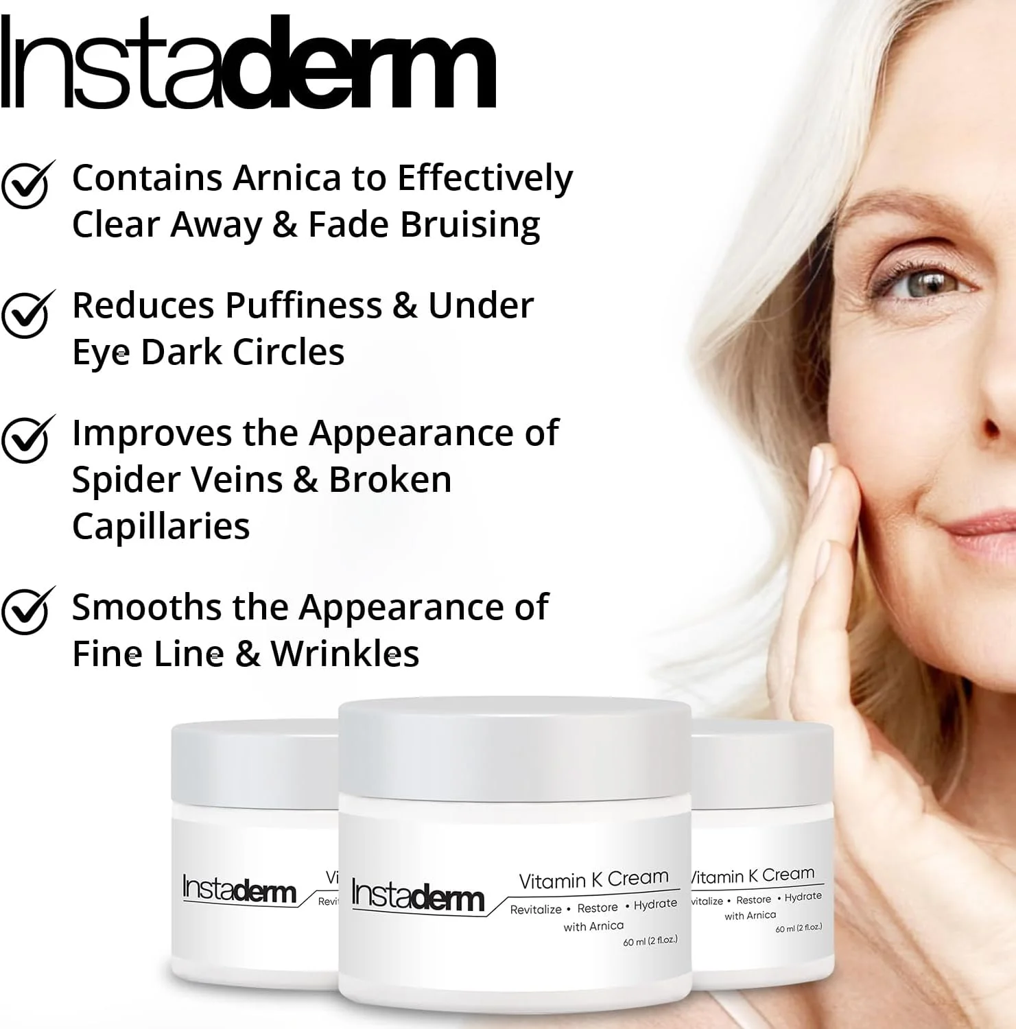 کرم ویتامین K اینستادرم - فرمول التیام کبودی با آرنیکا. مرطوب کننده لکههای تیره برای کبودی، رگهای عنکبوتی و مویرگهای شکسته. ترمیم سیاهی دور چشم، خطوط ریز، پف، چین و چروک. کرم ویتامین K اینستادرم - فرمول التیام کبودی با آرنیکا. مرطوب کننده لکههای تیره برای کبودی، رگهای عنکبوتی و مویرگهای شکسته. ترمیم سیاهی دور چشم، خطوط ریز، پف، چین و چروک.