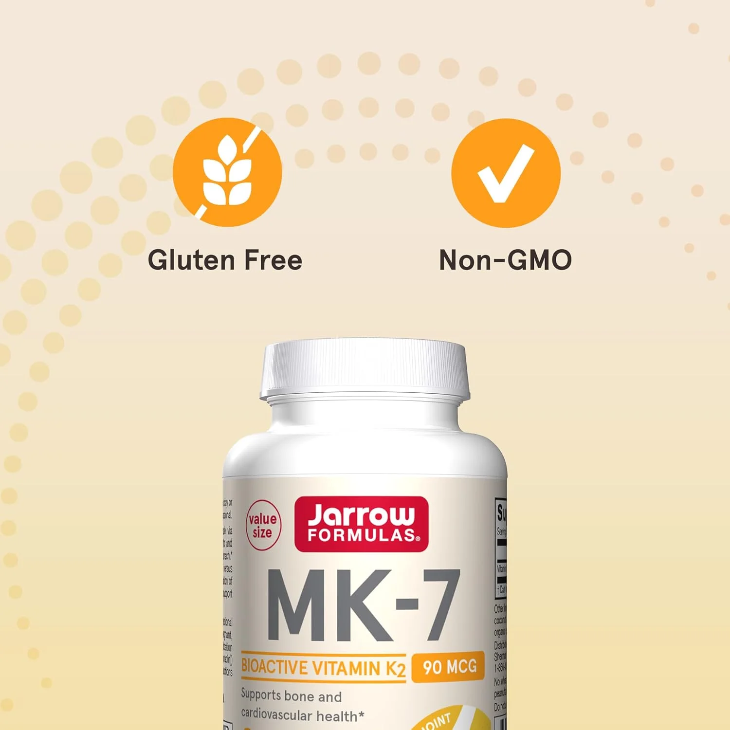 Jarrow Formulas MK-7 90 mcg - 120 Softgels - Superior Vitamin K Product for Building Strong Bones - Supports Heart & Cardiovascular Health - 120 Servings Jarrow Formulas MK-7 90 mcg - 120 Softgels - Superior Vitamin K Product for Building Strong Bones - Supports Heart & Cardiovascular Health - 120 Servings