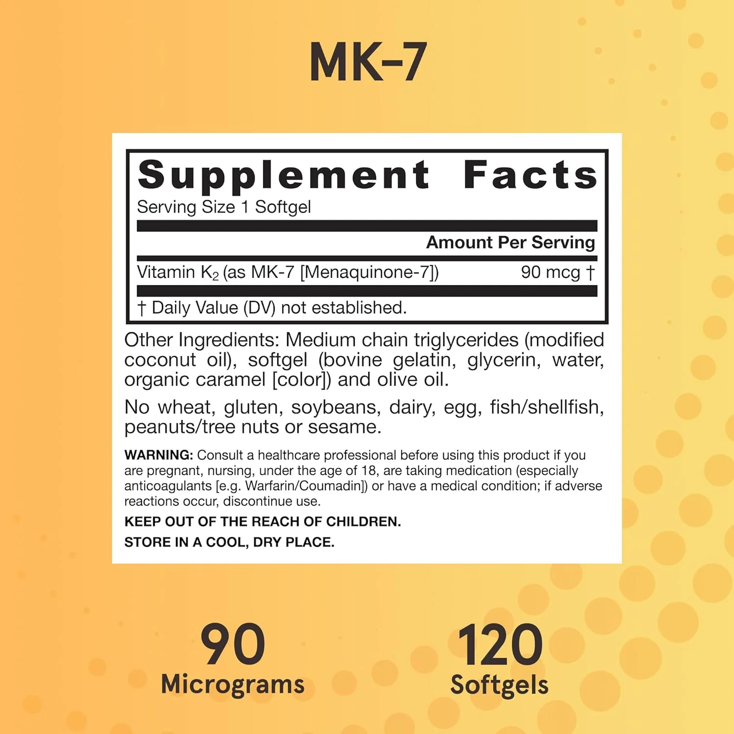 Jarrow Formulas MK-7 90 mcg - 120 Softgels - Superior Vitamin K Product for Building Strong Bones - Supports Heart & Cardiovascular Health - 120 Servings Jarrow Formulas MK-7 90 mcg - 120 Softgels - Superior Vitamin K Product for Building Strong Bones - Supports Heart & Cardiovascular Health - 120 Servings