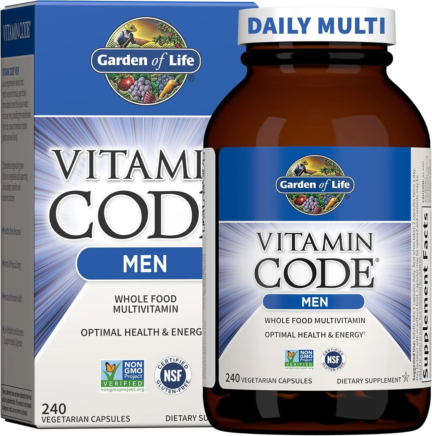مولتی ویتامین غذایی کامل مردانه Vitamin Code Garden of Life - 240 کپسول، ویتامین های مخصوص آقایان، ترکیب میوه و سبزیجات و پروبیوتیک برای انرژی، سلامت قلب و پروستات، مولتی ویتامین های گیاهی مردانه مولتی ویتامین غذایی کامل مردانه Vitamin Code Garden of Life - 240 کپسول، ویتامین های مخصوص آقایان، ترکیب میوه و سبزیجات و پروبیوتیک برای انرژی، سلامت قلب و پروستات، مولتی ویتامین های گیاهی مردانه