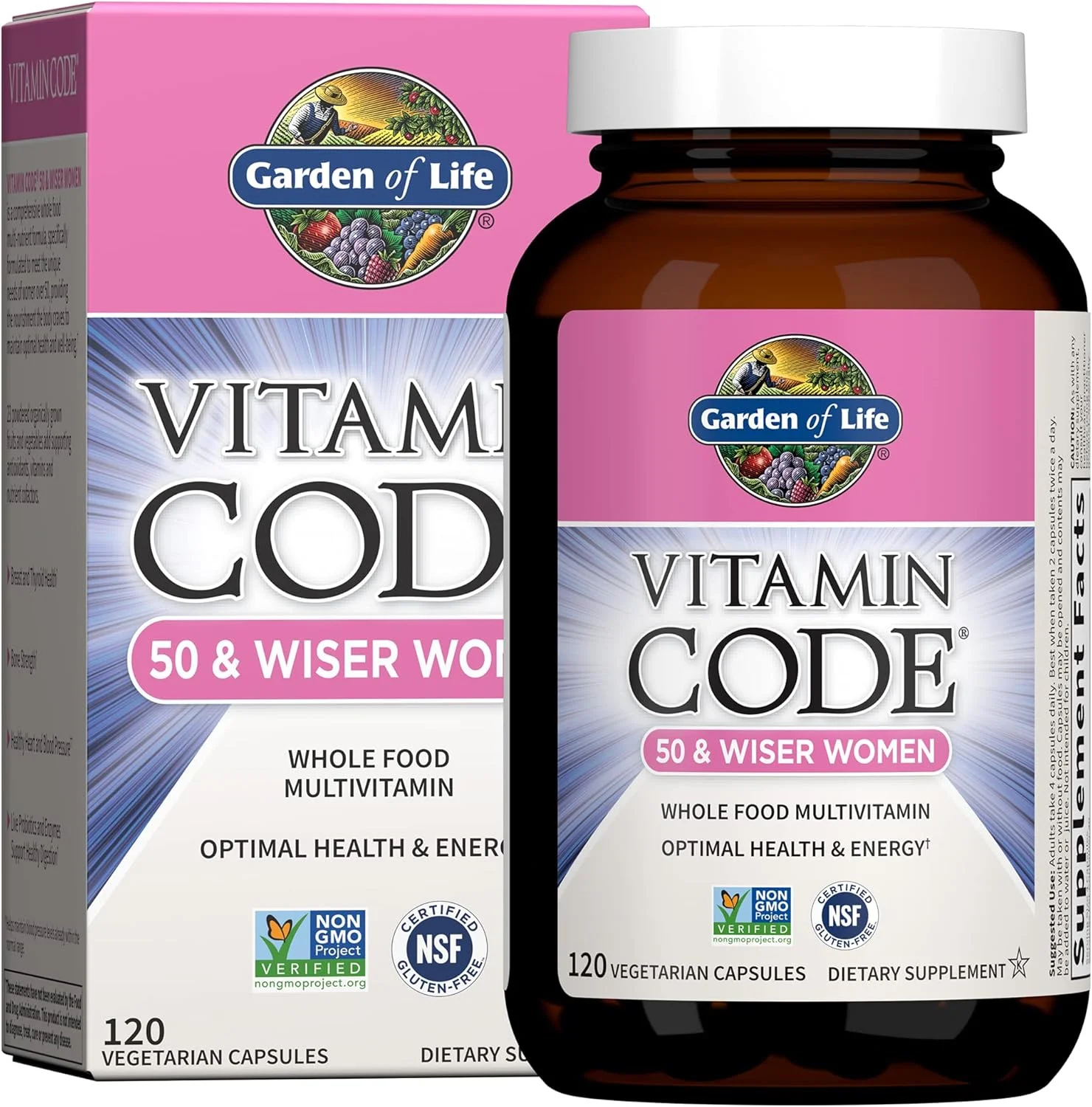 مولتی ویتامین Garden of Life مخصوص بانوان بالای 50 سال، Vitamin Code Women 50 & Wiser Multi، ویتامین های مخصوص بانوان بالای 50 سال به همراه ویتامین های B، ویتامین های A، C، D3، E و K، Coq10، پروبیوتیک ها و آنزیم ها، 120 کپسول مولتی ویتامین Garden of Life مخصوص بانوان بالای 50 سال، Vitamin Code Women 50 & Wiser Multi، ویتامین های مخصوص بانوان بالای 50 سال به همراه ویتامین های B، ویتامین های A، C، D3، E و K، Coq10، پروبیوتیک ها و آنزیم ها، 120 کپسول