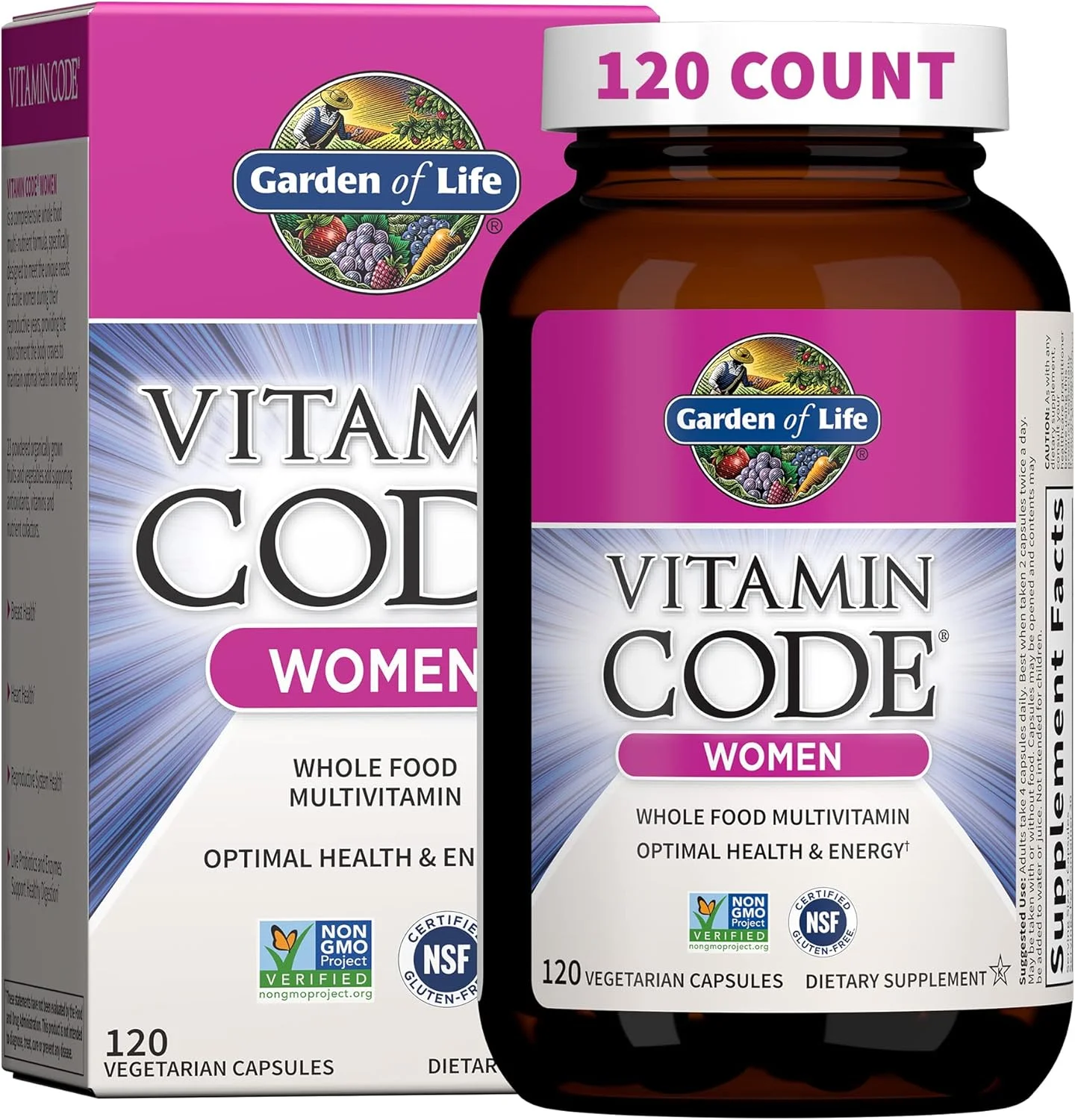 مولتی ویتامین Garden of Life مخصوص بانوان، Vitamin Code Women Multi - 120 کپسول، مولتی ویتامین غذایی کامل برای بانوان، ویتامین ها، آهن، فولات (نه اسید فولیک) و پروبیوتیک ها برای انرژی بانوان، مکمل های گیاهی مولتی ویتامین Garden of Life مخصوص بانوان، Vitamin Code Women Multi - 120 کپسول، مولتی ویتامین غذایی کامل برای بانوان، ویتامین ها، آهن، فولات (نه اسید فولیک) و پروبیوتیک ها برای انرژی بانوان، مکمل های گیاهی