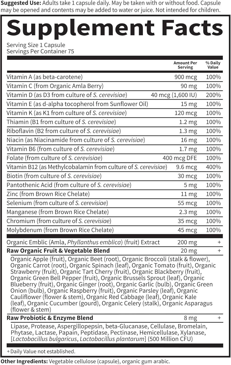 مولتی ویتامین مردان گاردن آف لایف، ویتامین کد Raw One - یک بار در روز، ویتامین به همراه میوه، سبزیجات و پروبیوتیک، 75 عدد مولتی ویتامین مردان گاردن آف لایف، ویتامین کد Raw One - یک بار در روز، ویتامین به همراه میوه، سبزیجات و پروبیوتیک، 75 عدد