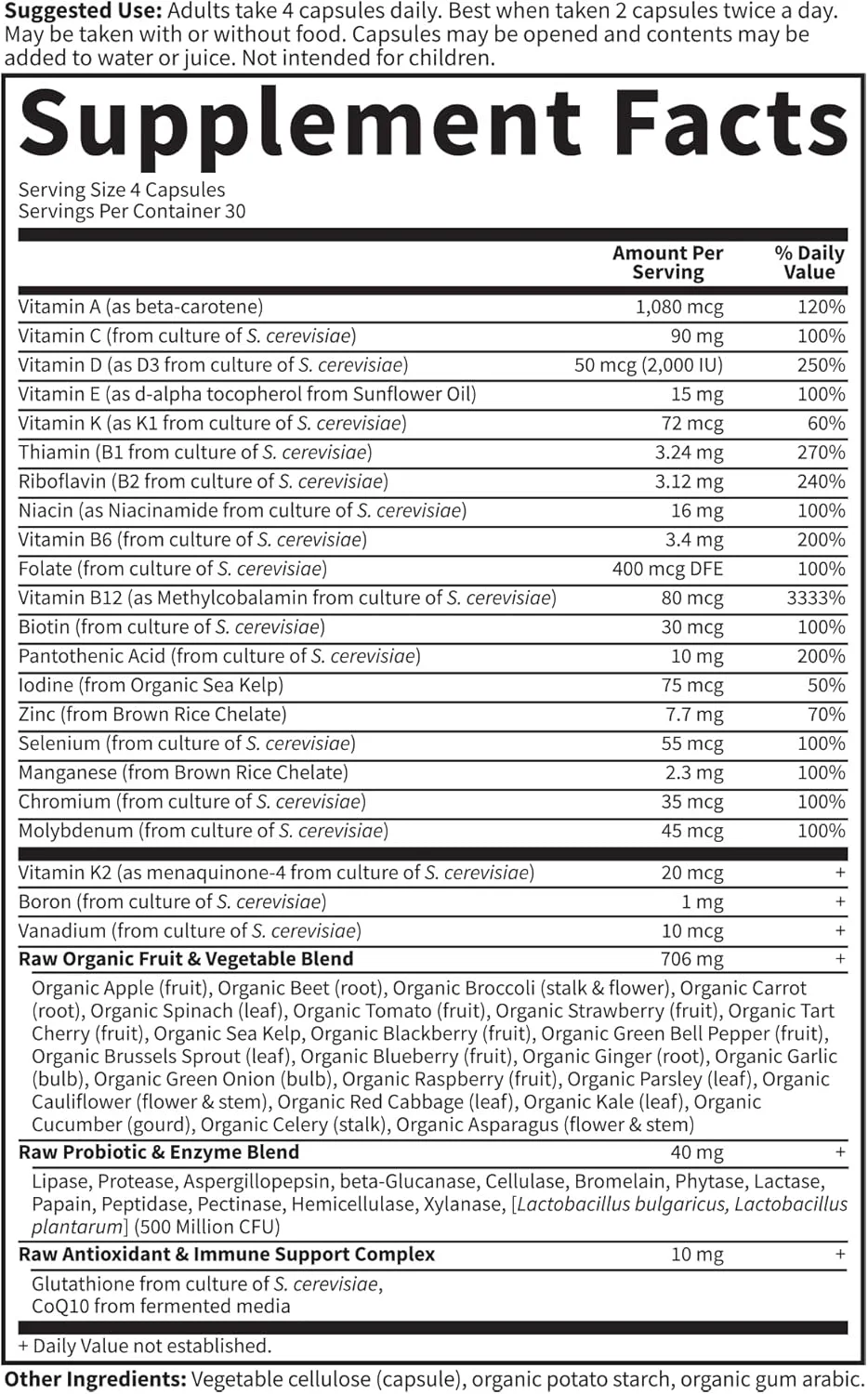 مولتی ویتامین Garden of Life برای زنان بالای 50 سال، Vitamin Code Women 50 & Wiser Multi، ویتامین های مخصوص زنان بالای 50 سال حاوی ویتامین های B، ویتامین های A، C، D3، E و K، Coq10، پروبیوتیک ها و آنزیم ها، 120 کپسول