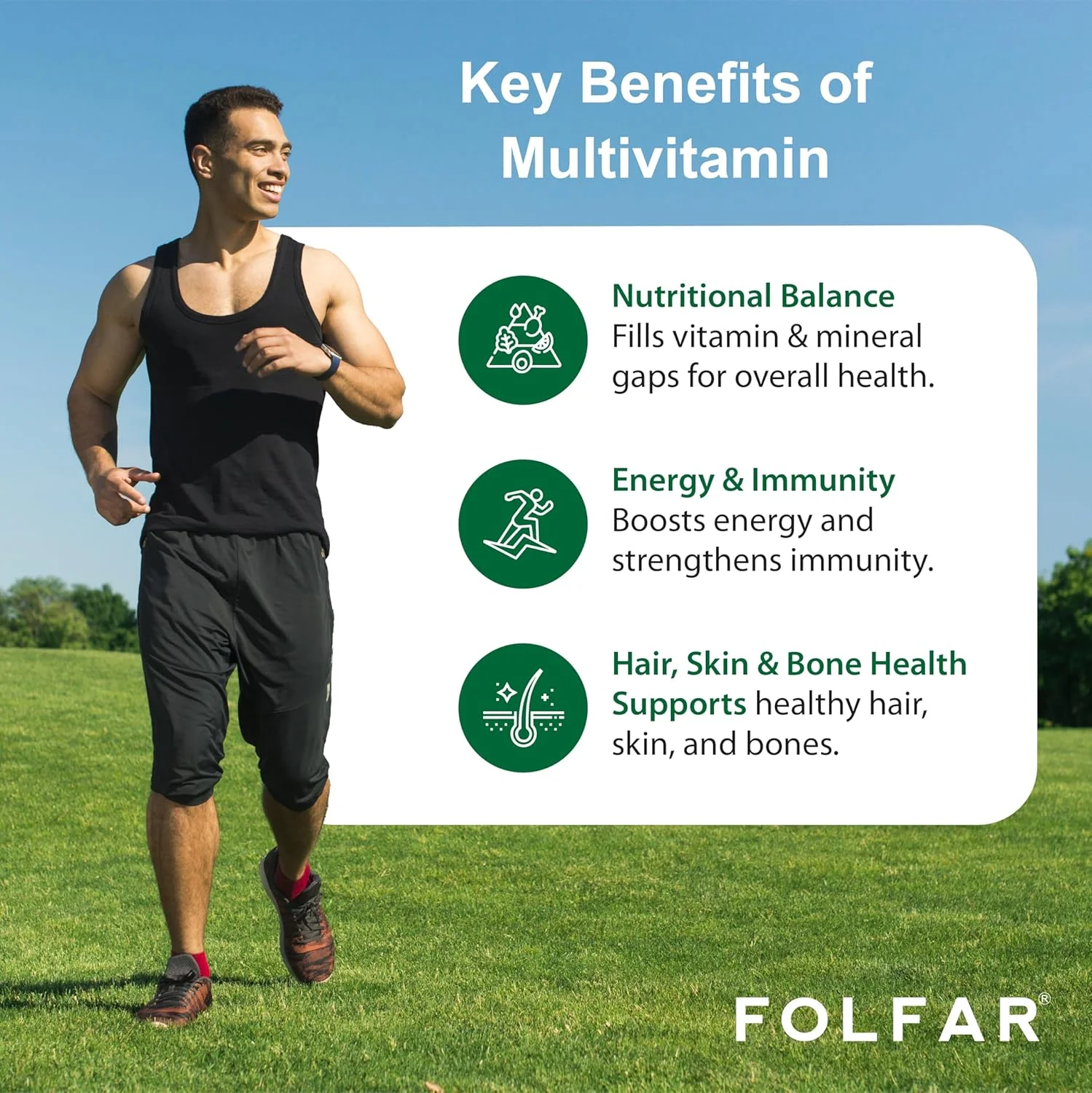 قرص مولتی ویتامین فولفر 90 عددی - مولتی ویتامین حاوی ویتامین های A، C، D، E، K، آهن، کلسیم، منیزیم، روی و ید | پشتیبانی از ایمنی، انرژی، استخوان و سلامت کلی | غیر GMO