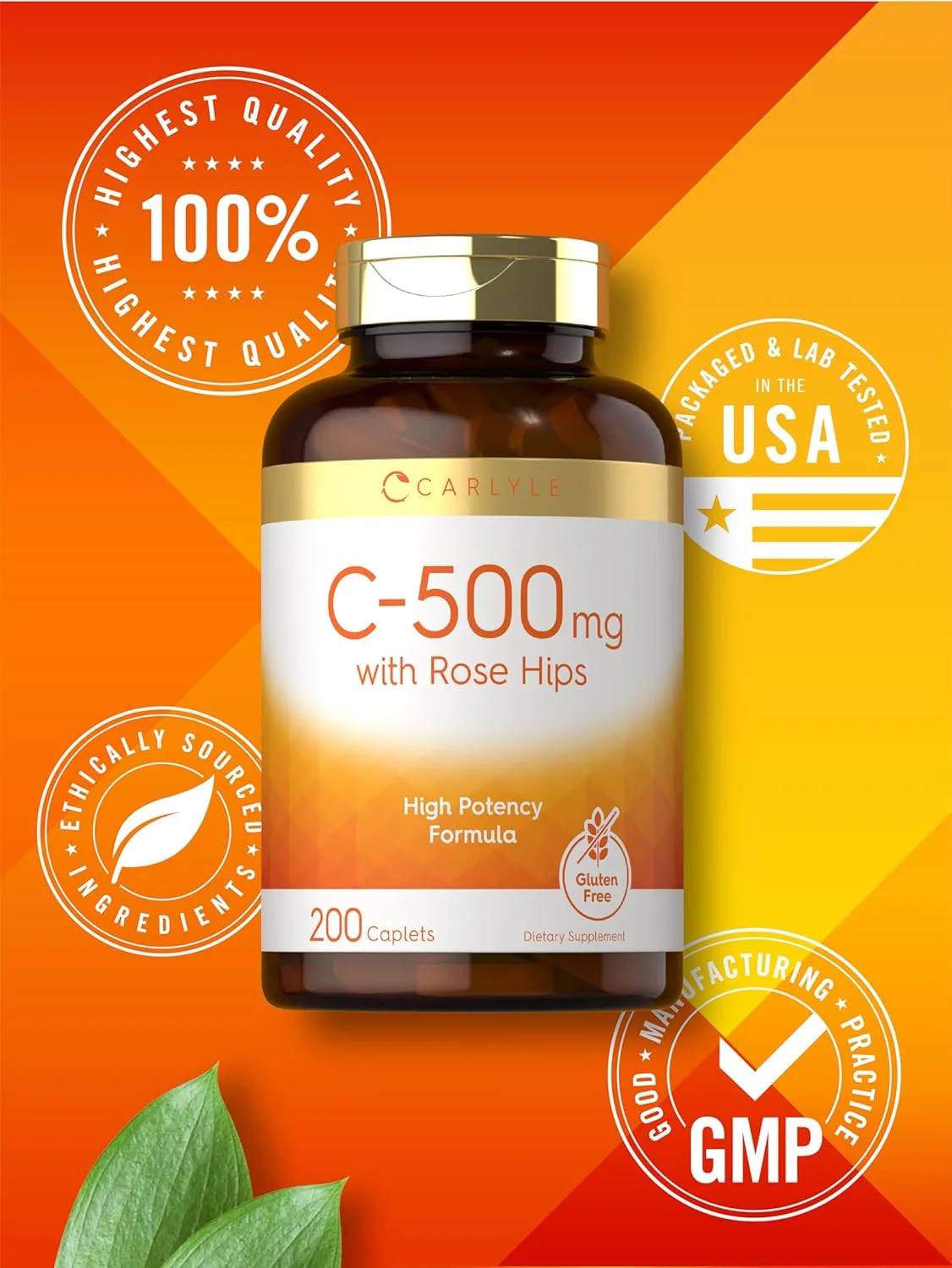 ویتامین C 500 میلی گرم کارلایل با گل رز | 500 قرص | مکمل گیاهی، غیر GMO و بدون گلوتن | فرمول با قدرت بالا | ویتامین C 500 میلی گرم کارلایل با گل رز | 500 قرص | مکمل گیاهی، غیر GMO و بدون گلوتن | فرمول با قدرت بالا |