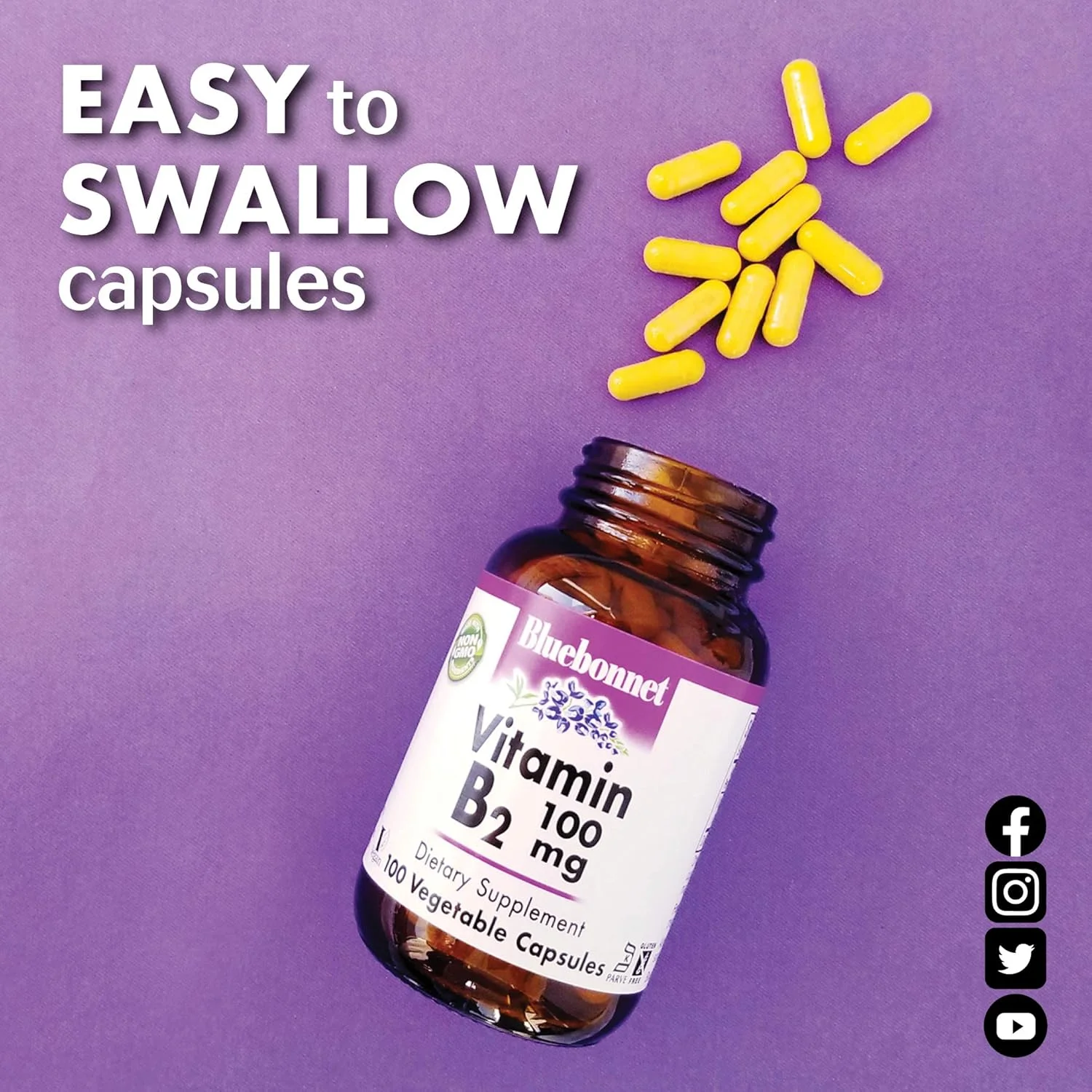 کپسول ویتامین B2 100 میلی گرمی بلو بونت، تعداد کپسول ویتامین B2 100 میلی گرمی بلو بونت، تعداد