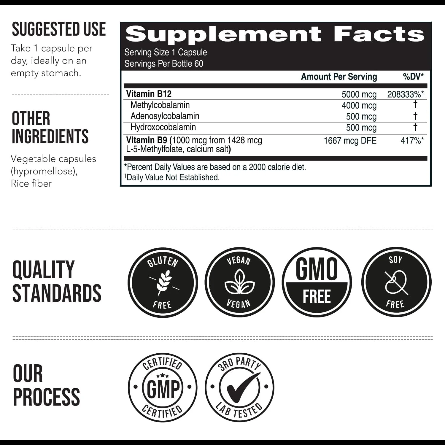 ویتامین ب 12 بیواکتیو - 5000 میکروگرم، حاوی 3 فرم بیواکتیو ب 12 به همراه کوفاکتور متیل فولات - متیل ب 12، آدنوزیل ب 12 و هیدروکسی ب 12 | پشتیبانی از انرژی، متابولیسم و خلق و خو | وگان، غیر GMO (60 سروینگ) ویتامین ب 12 بیواکتیو - 5000 میکروگرم، حاوی 3 فرم بیواکتیو ب 12 به همراه کوفاکتور متیل فولات - متیل ب 12، آدنوزیل ب 12 و هیدروکسی ب 12 | پشتیبانی از انرژی، متابولیسم و خلق و خو | وگان، غیر GMO (60 سروینگ)