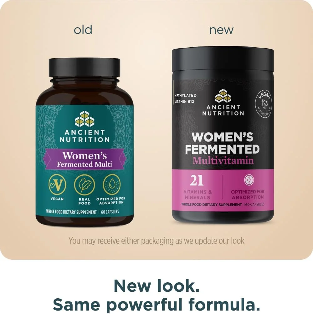 Ancient Nutrition Multivitamin for Women , Women's Fermented Multivitamin with Vitamin C, D, K, Zinc & More, Immune Support, Vegan, Paleo and Keto Friendly, 60 Ct Ancient Nutrition Multivitamin for Women , Women's Fermented Multivitamin with Vitamin C, D, K, Zinc & More, Immune Support, Vegan, Paleo and Keto Friendly, 60 Ct
