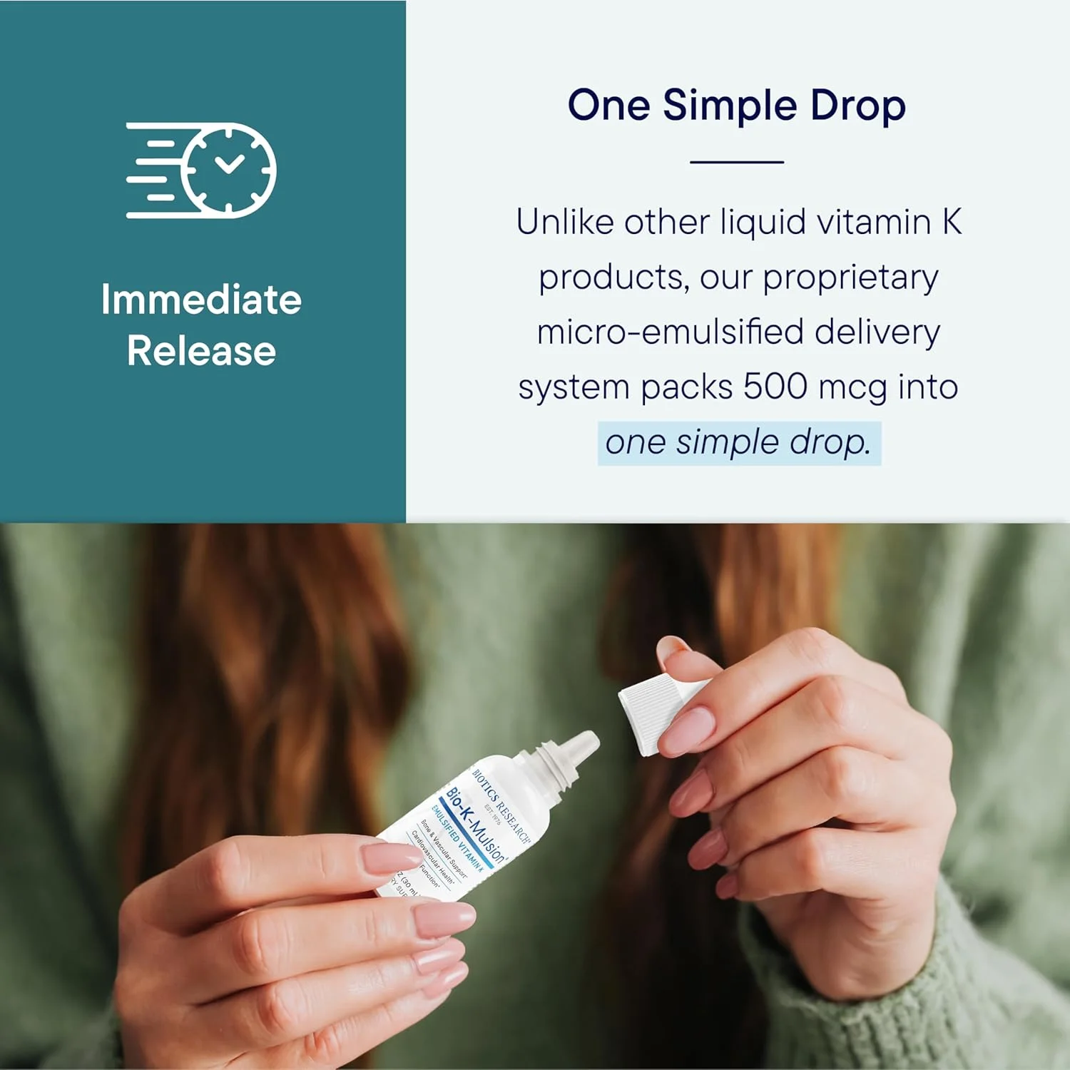 بایوتیکس ریسرچ Bio K Mulsion، استخوان های قوی، سلامت قلب، پشتیبانی از لخته شدن خون، ویتامین K مایع، K1 فیتونادیون، 500 میکروگرم بایوتیکس ریسرچ Bio K Mulsion، استخوان های قوی، سلامت قلب، پشتیبانی از لخته شدن خون، ویتامین K مایع، K1 فیتونادیون، 500 میکروگرم