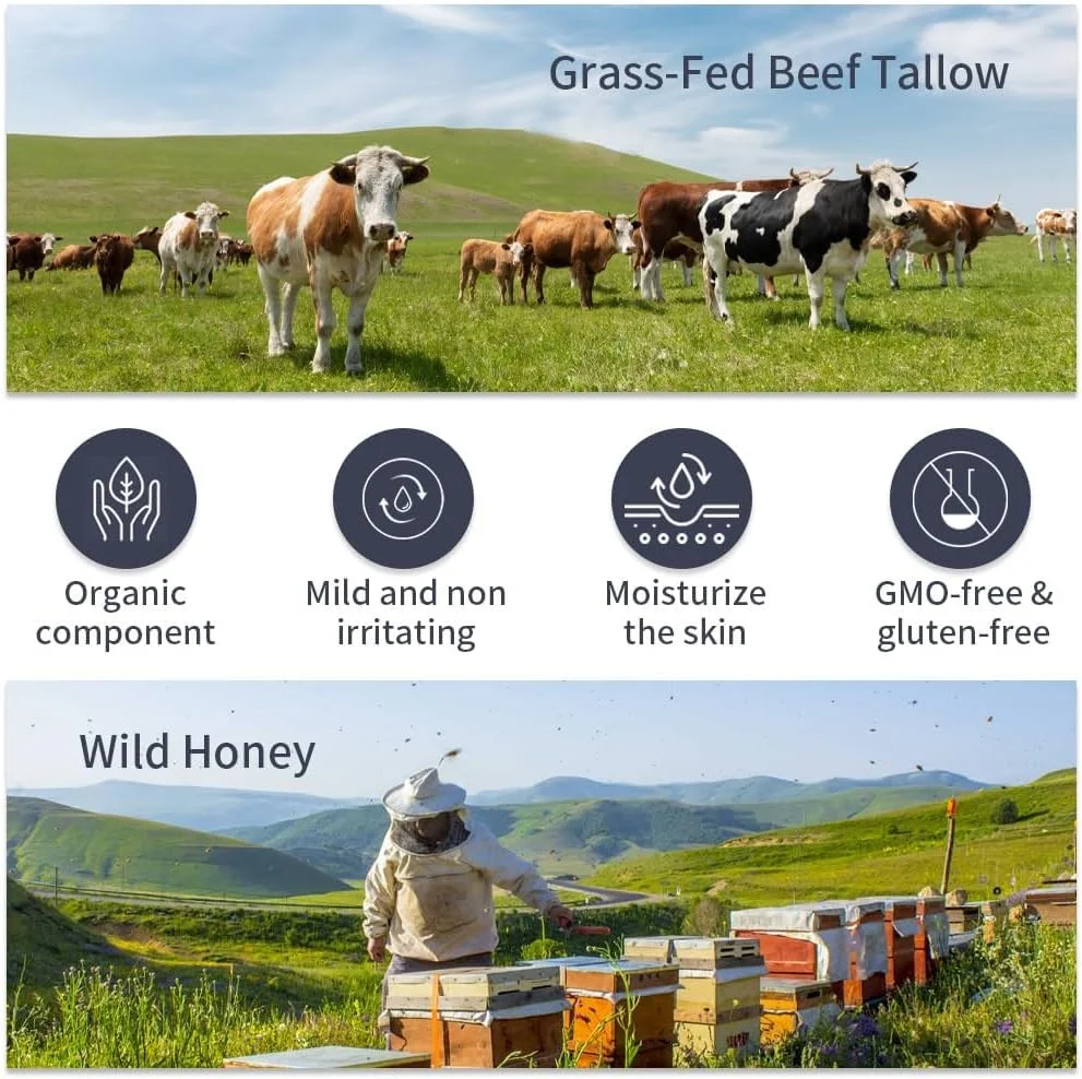 Azonee Moisturizing Face Cream, Organic Tallow and Honey Balm - Moisturizing & Renewing Body Cream, with Infused Olive Oil and Vitamins A, K, D, E for Skin Care (1.8 oz) Azonee Moisturizing Face Cream, Organic Tallow and Honey Balm - Moisturizing & Renewing Body Cream, with Infused Olive Oil and Vitamins A, K, D, E for Skin Care (1.8 oz)