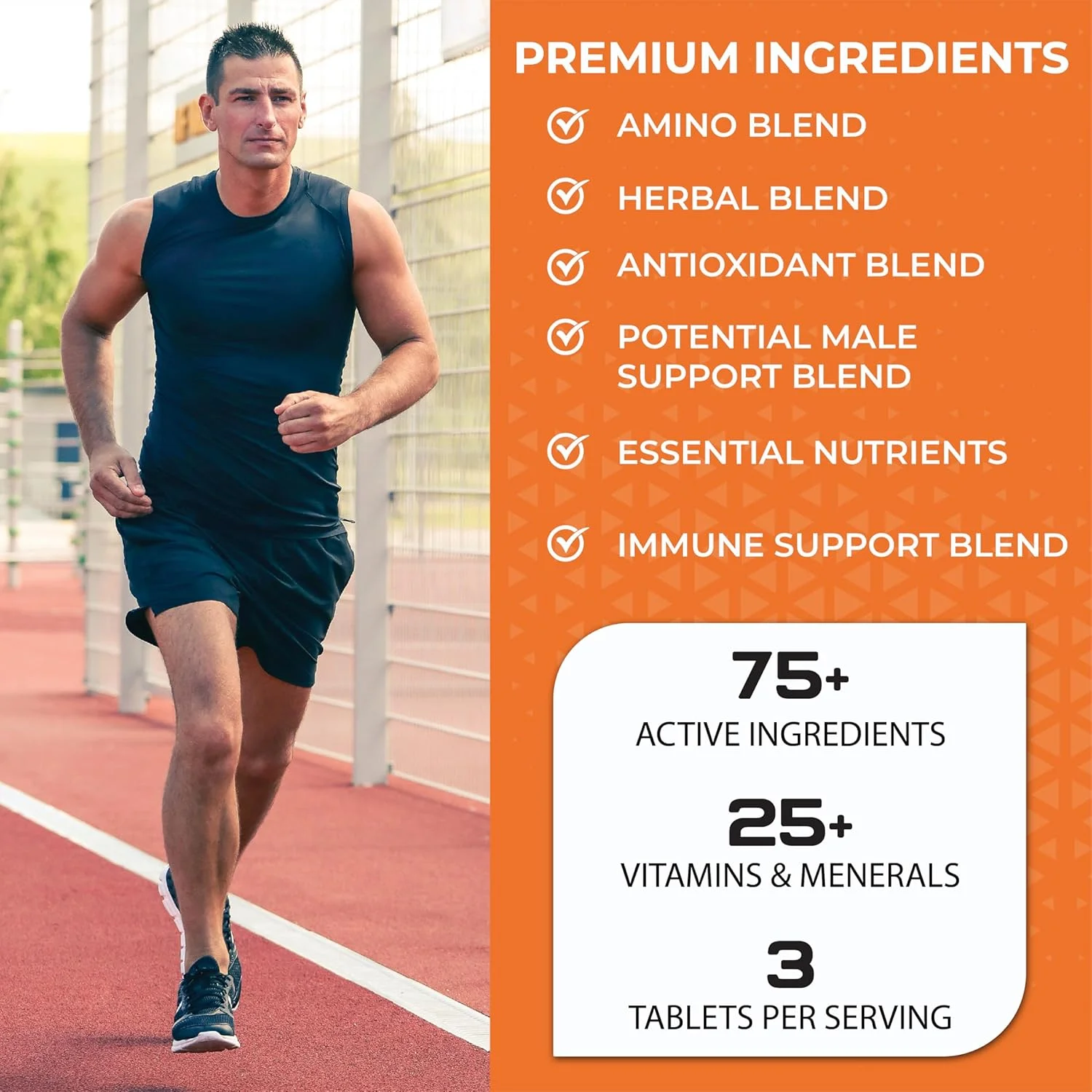 مولتی ویتامین مردانه Aitnaturals - 150 قرص | غنی شده با ویتامین A، C، D، E، K، B12، فولات، آهن، کلسیم، منیزیم، بیوتین، روی و ید | پشتیبانی از سلامت استخوان، عضله، انرژی و متابولیسم مولتی ویتامین مردانه Aitnaturals - 150 قرص | غنی شده با ویتامین A، C، D، E، K، B12، فولات، آهن، کلسیم، منیزیم، بیوتین، روی و ید | پشتیبانی از سلامت استخوان، عضله، انرژی و متابولیسم