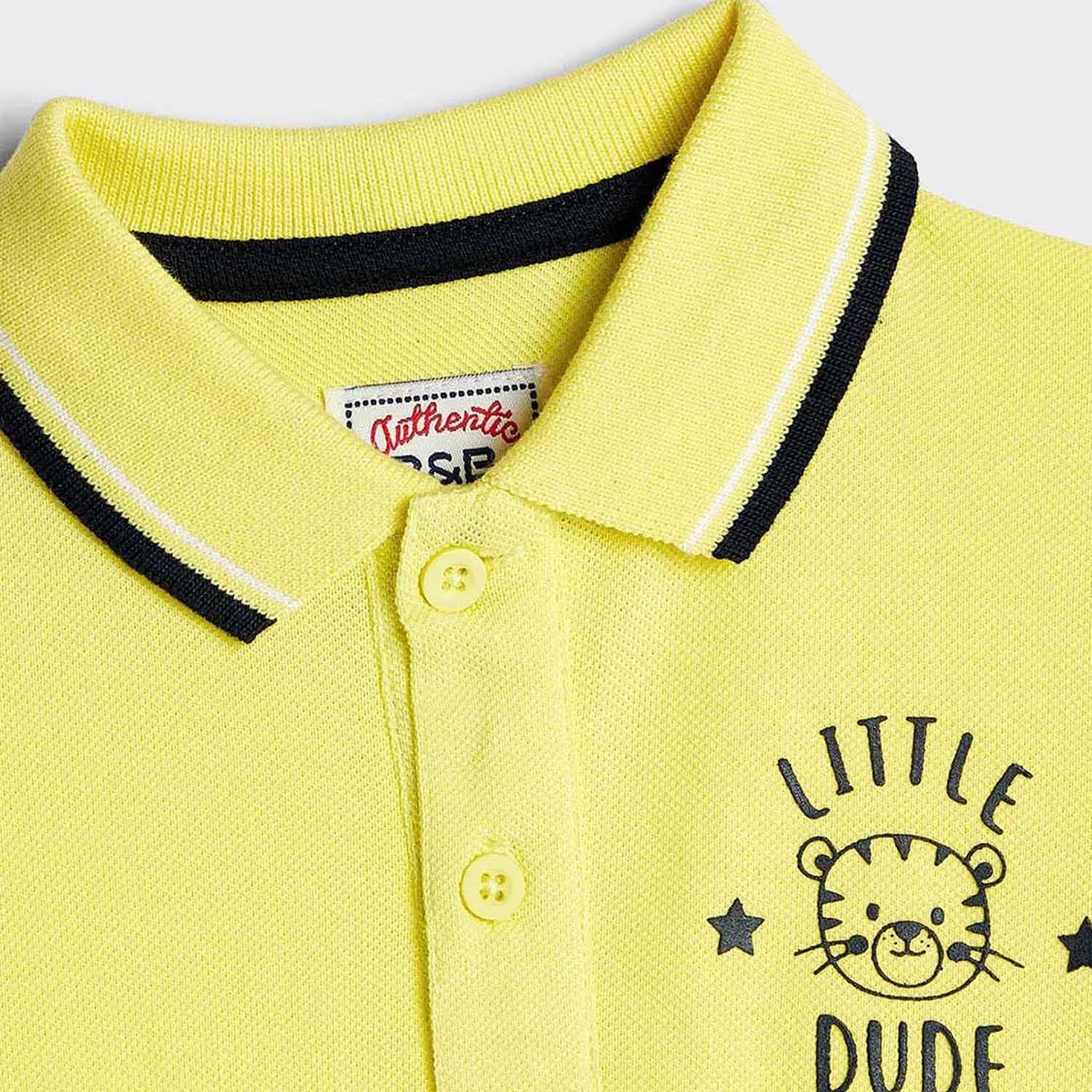 تی شرت پولو پسرانه R&B Boys مدل 325-0145IB165-6 با حاشیه های متضاد و آستین کوتاه