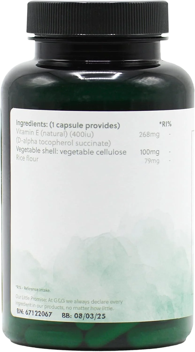 G&G Vitamins Vitamin E 400iu Natural D-Alpha Capsules