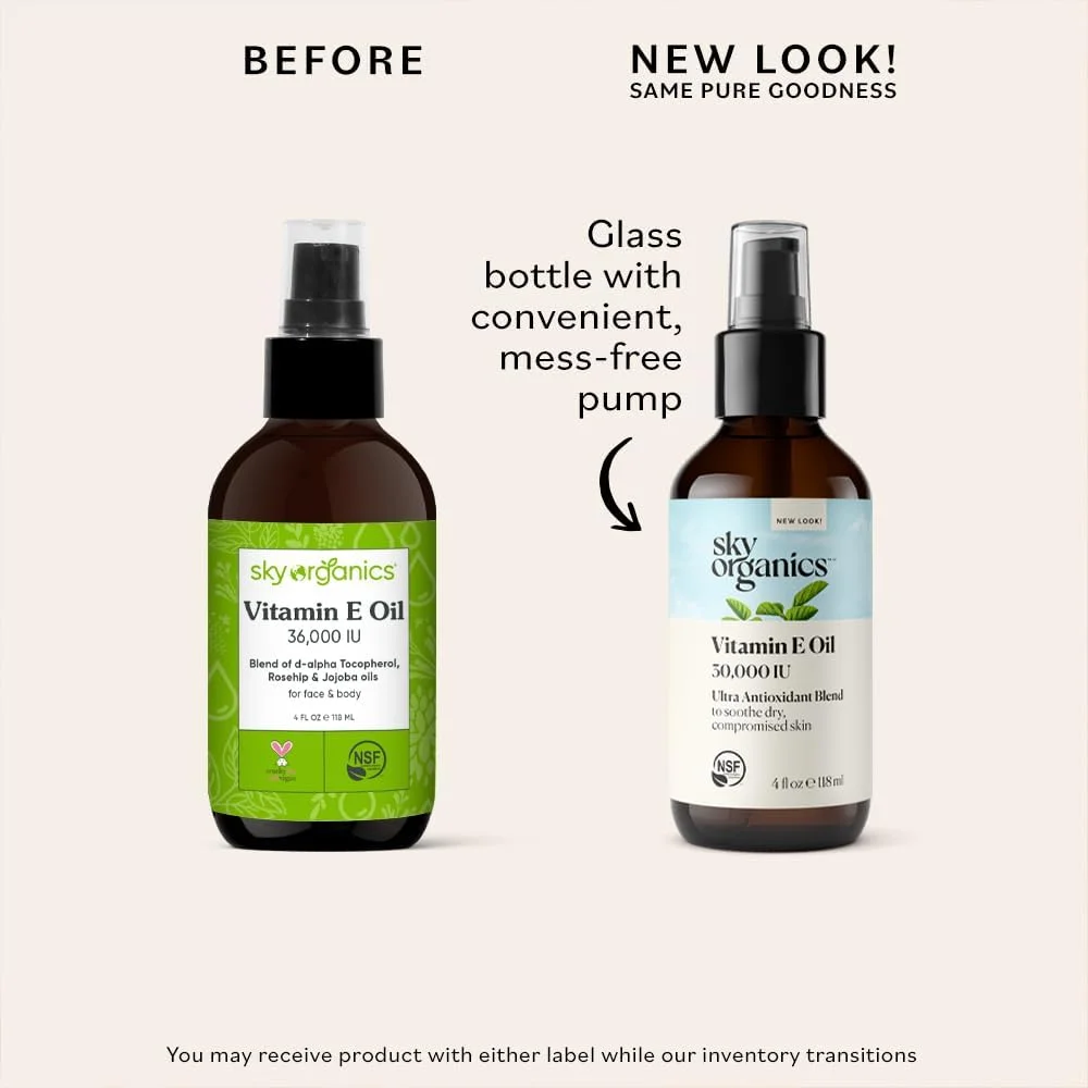 روغن ویتامین ای 36000 واحد بین المللی از اسکای ارگانیکس (118 میلی لیتر) روغن ویتامین ای ارگانیک تایید شده، روغن درمانی مرطوب کننده با جوجوبا و گل رز برای جای زخم و ترک های پوستی، سرم صورت و پوست بدون تست حیوانی روغن ویتامین ای 36000 واحد بین المللی از اسکای ارگانیکس (118 میلی لیتر) روغن ویتامین ای ارگانیک تایید شده، روغن درمانی مرطوب کننده با جوجوبا و گل رز برای جای زخم و ترک های پوستی، سرم صورت و پوست بدون تست حیوانی