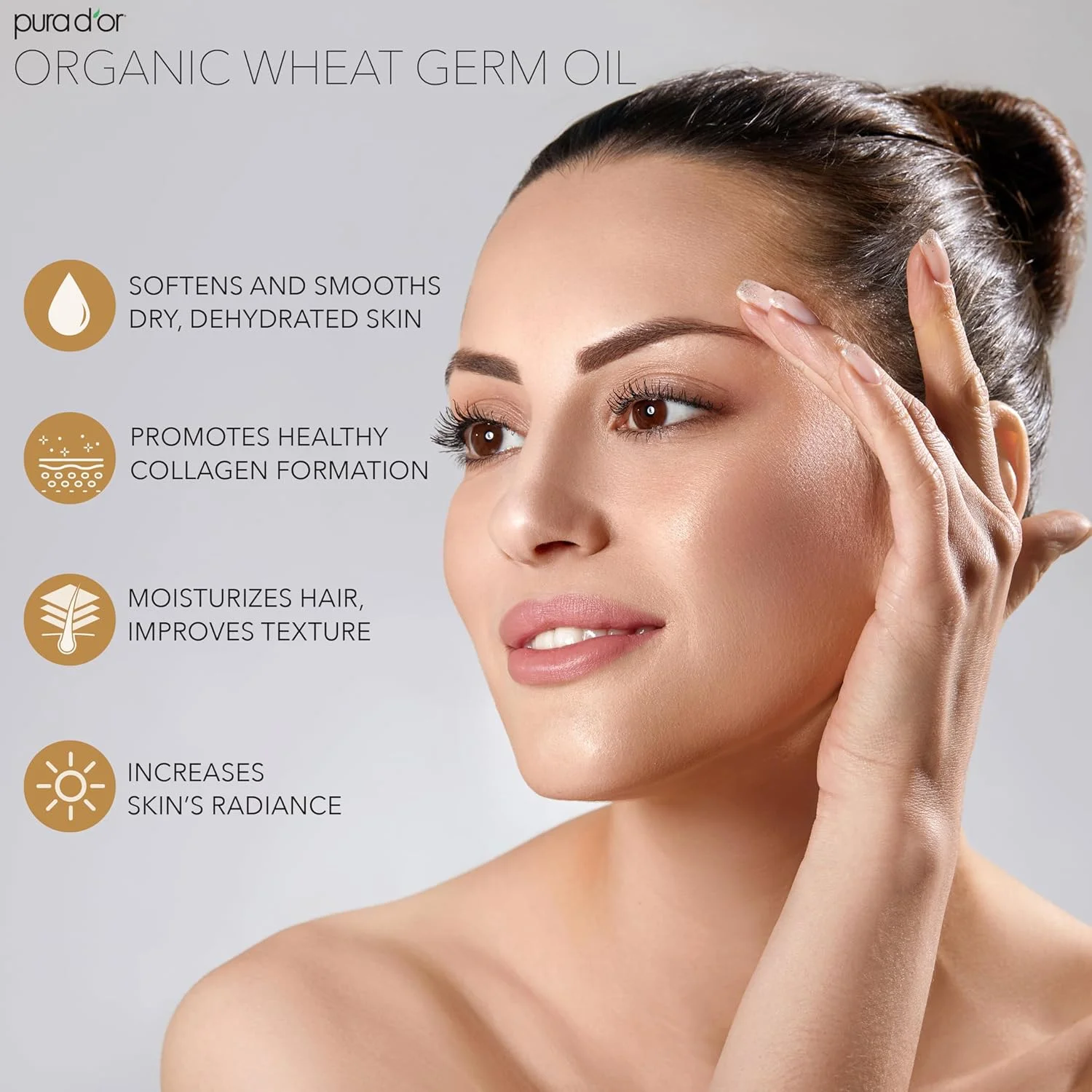 روغن جوانه گندم ارگانیک ۱۶ اونسی PURA D'OR - ۱۰۰٪ خالص و طبیعی دارای گواهی USDA، روغن حامل پرس سرد - غنی از ویتامین E، مرطوب کننده و مغذی، دارای خواص ضد پیری - رشد سالم مو و مراقبت از پوست روغن جوانه گندم ارگانیک ۱۶ اونسی PURA D'OR - ۱۰۰٪ خالص و طبیعی دارای گواهی USDA، روغن حامل پرس سرد - غنی از ویتامین E، مرطوب کننده و مغذی، دارای خواص ضد پیری - رشد سالم مو و مراقبت از پوست