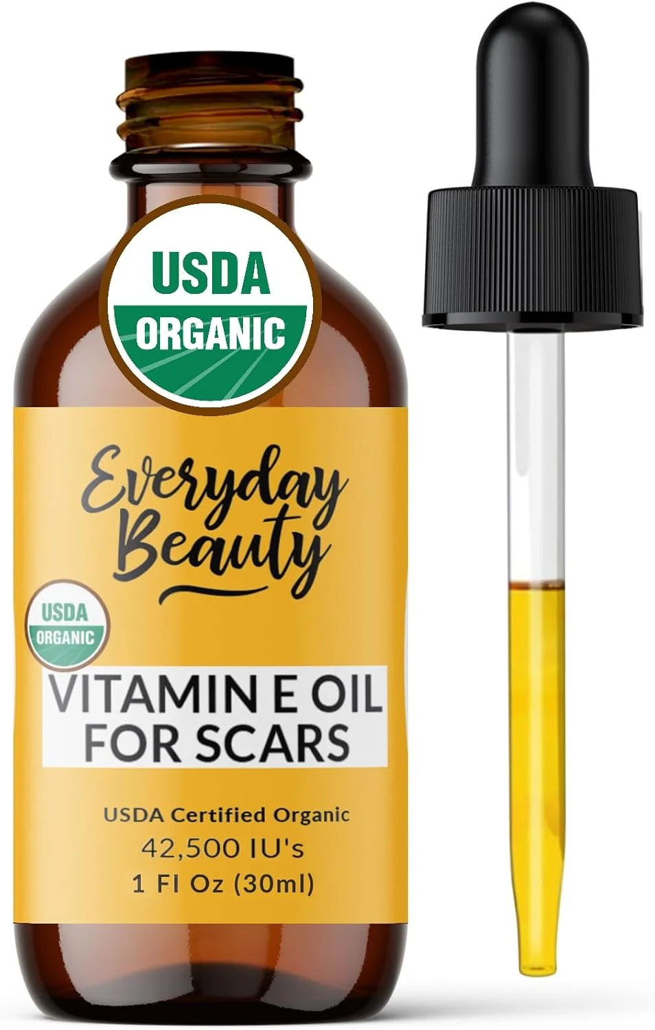 روغن ویتامین E ارگانیک برای جای زخم - مرطوب کننده پوست کاملا طبیعی و وگان 30ml - سبک و بدون عطر، عالی برای جای زخم بعد از جراحی - کاهش چین و چروک، ضد پیری، روشن کننده لکه های تیره - صورت، پوست و کل بدن