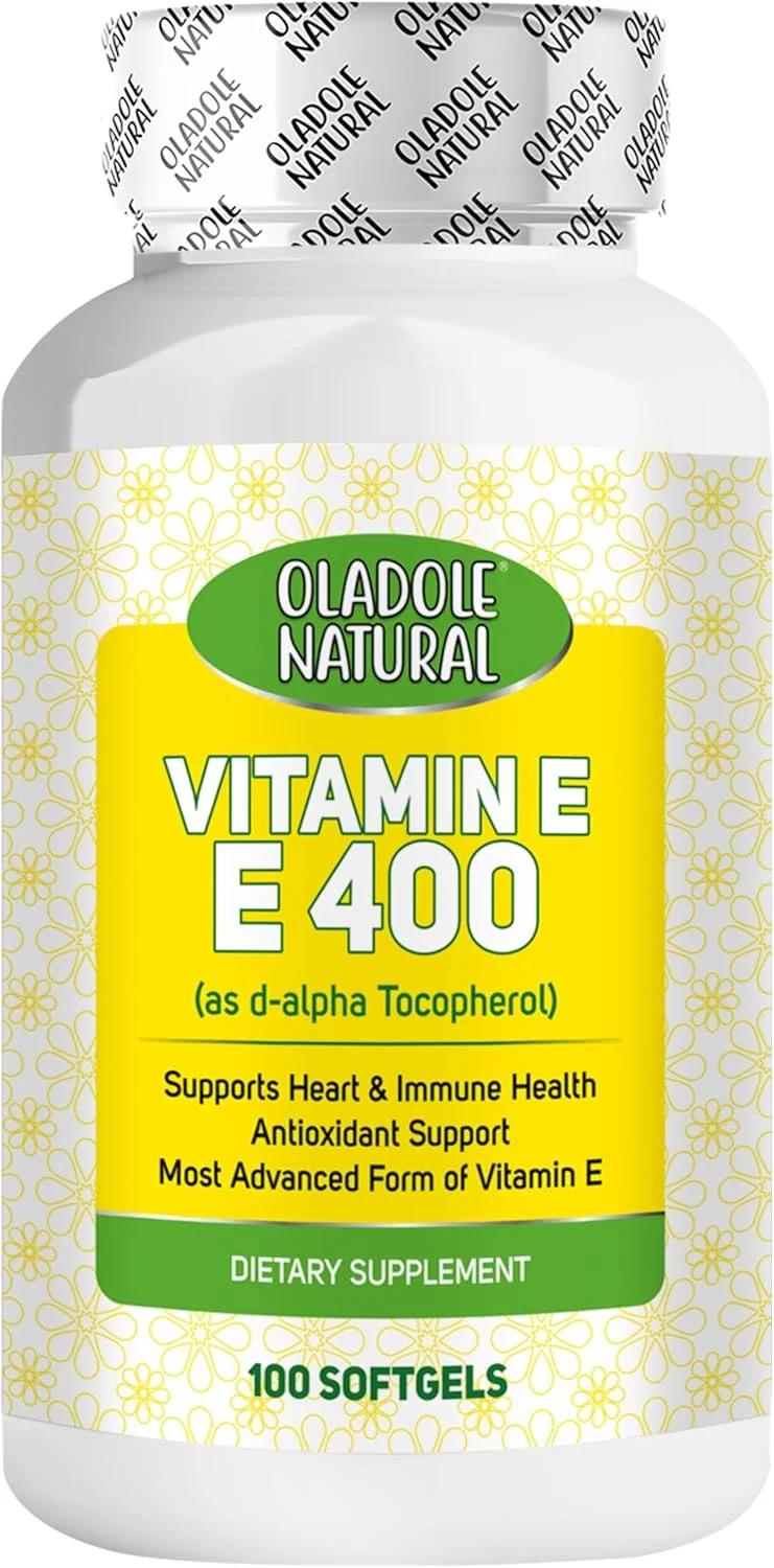 اولادول ویتامین ای طبیعی 400 واحد بین المللی دی-آلفا توکوفرول - 100 سافت ژل | پشتیبانی آنتی اکسیدانی برای پوست، مو و سلامت سیستم ایمنی | مکمل غذایی ضروری با قدرت بالا برای سلامتی کلی