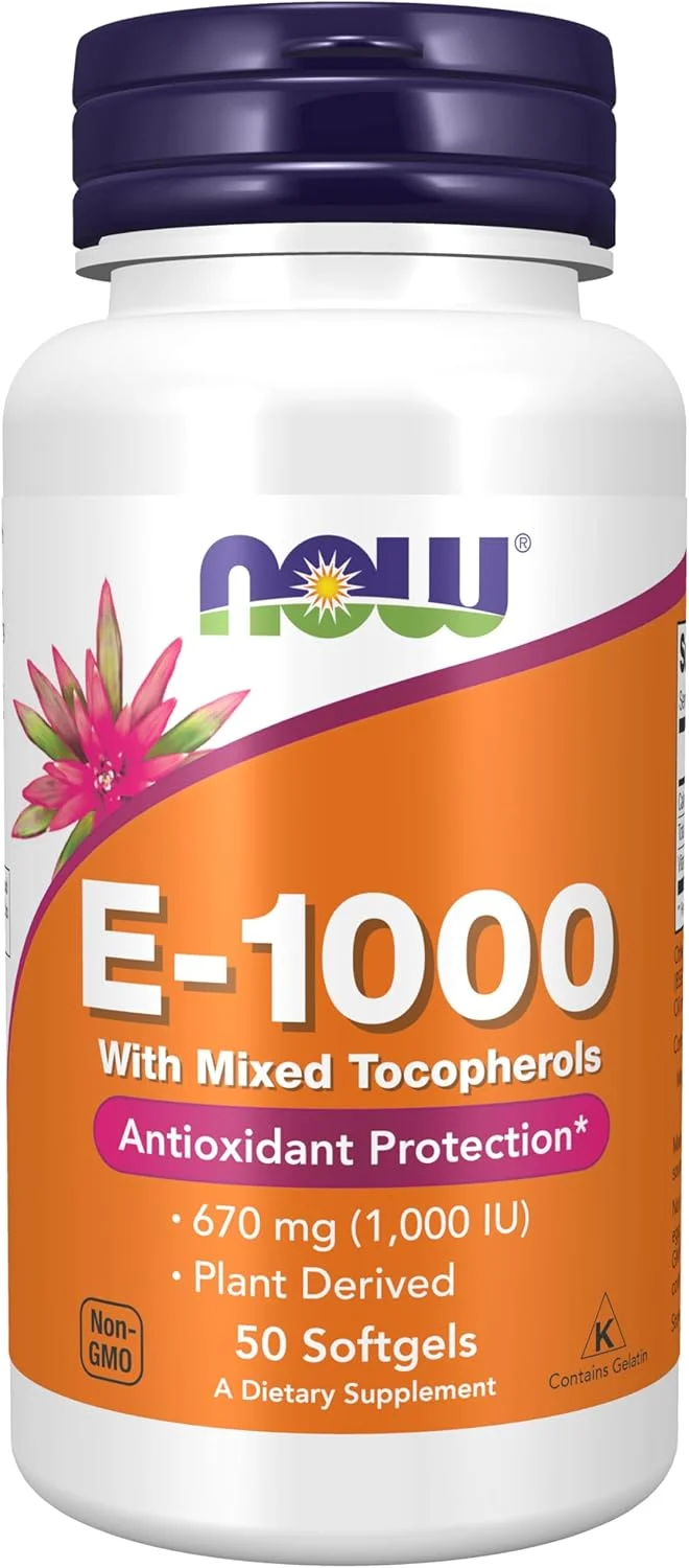 NOW Supplements, Vitamin E-1,000 IU Mixed Tocopherols, Antioxidant Protection*, 50 Softgels