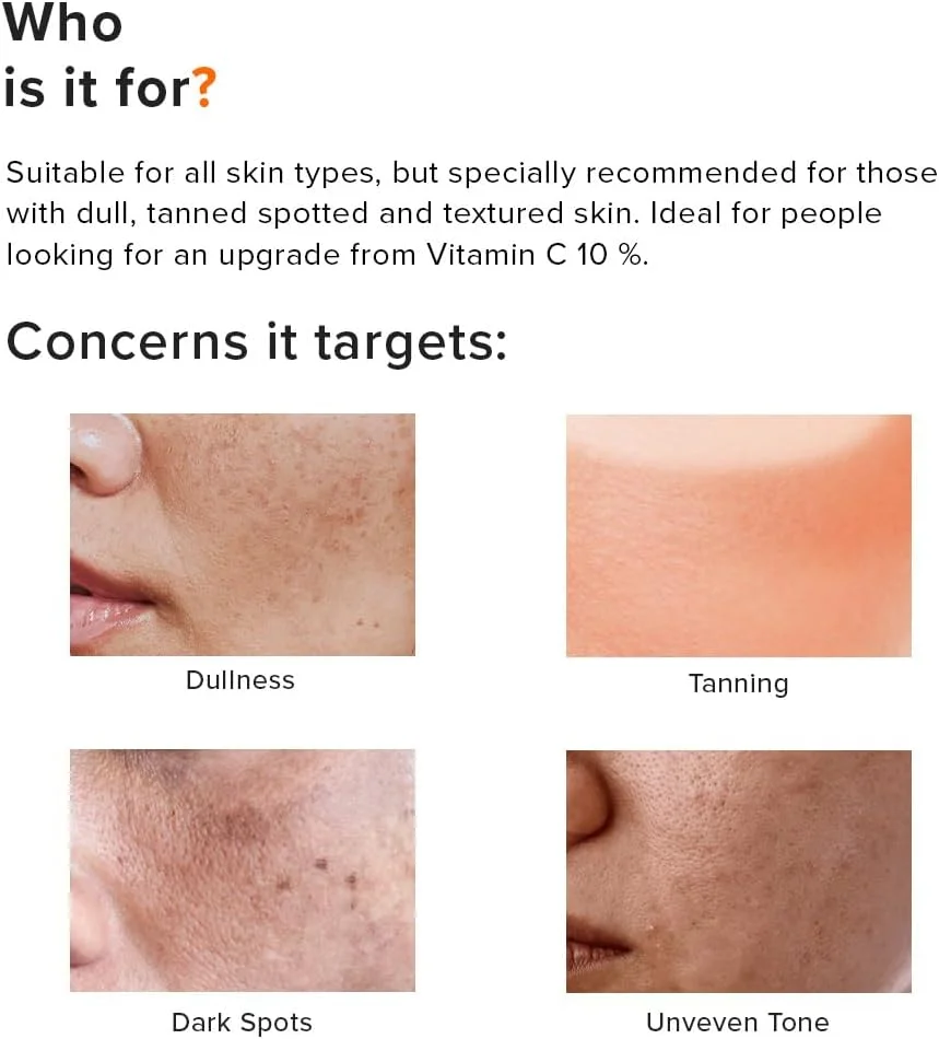 سرم صورت ویتامین C 16% مینیمالیست (پیشرفته) با ویتامین E و اسید فرولیک برای پوست درخشان | فرمول روشن کننده پیشرفته با قدرت ویتامین C و E، اسید فرولیک و فولرن ها