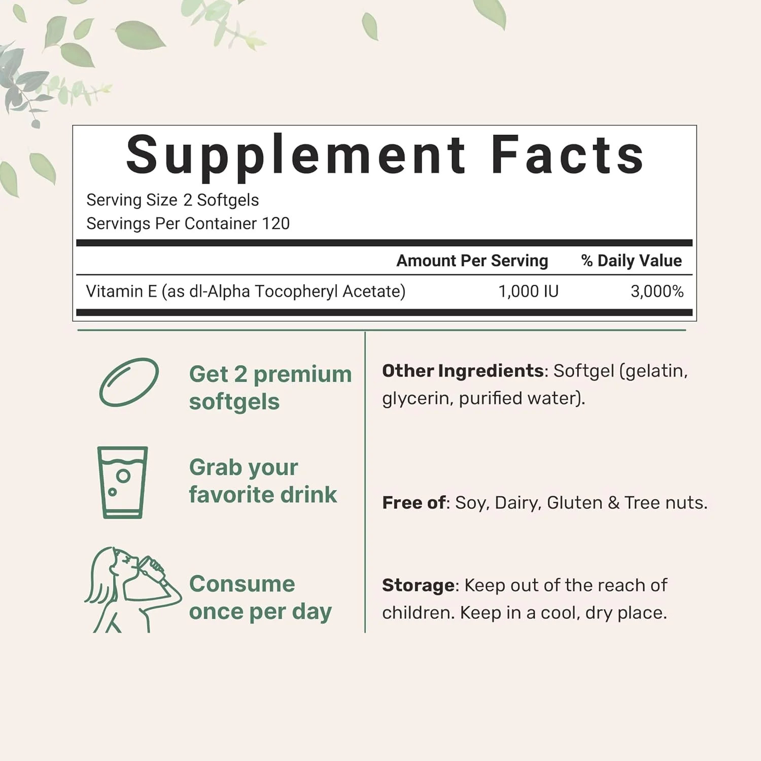 کپسول های نرم روغن ویتامین ای میکرو اینگرِدیِنتس، 1200 واحد بین المللی، 240 عدد، تقویت پوست، آنتی اکسیدان و عملکرد سیستم ایمنی، غیر تراریخته