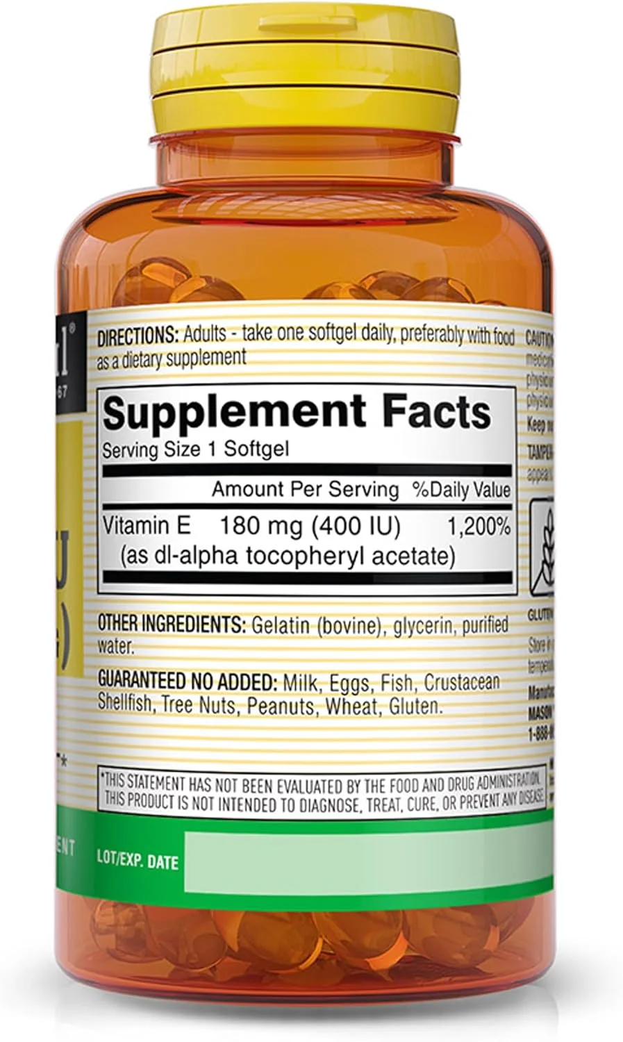 ویتامین ای میسون نچرال، 400 واحد بین المللی، 100 سافت ژل