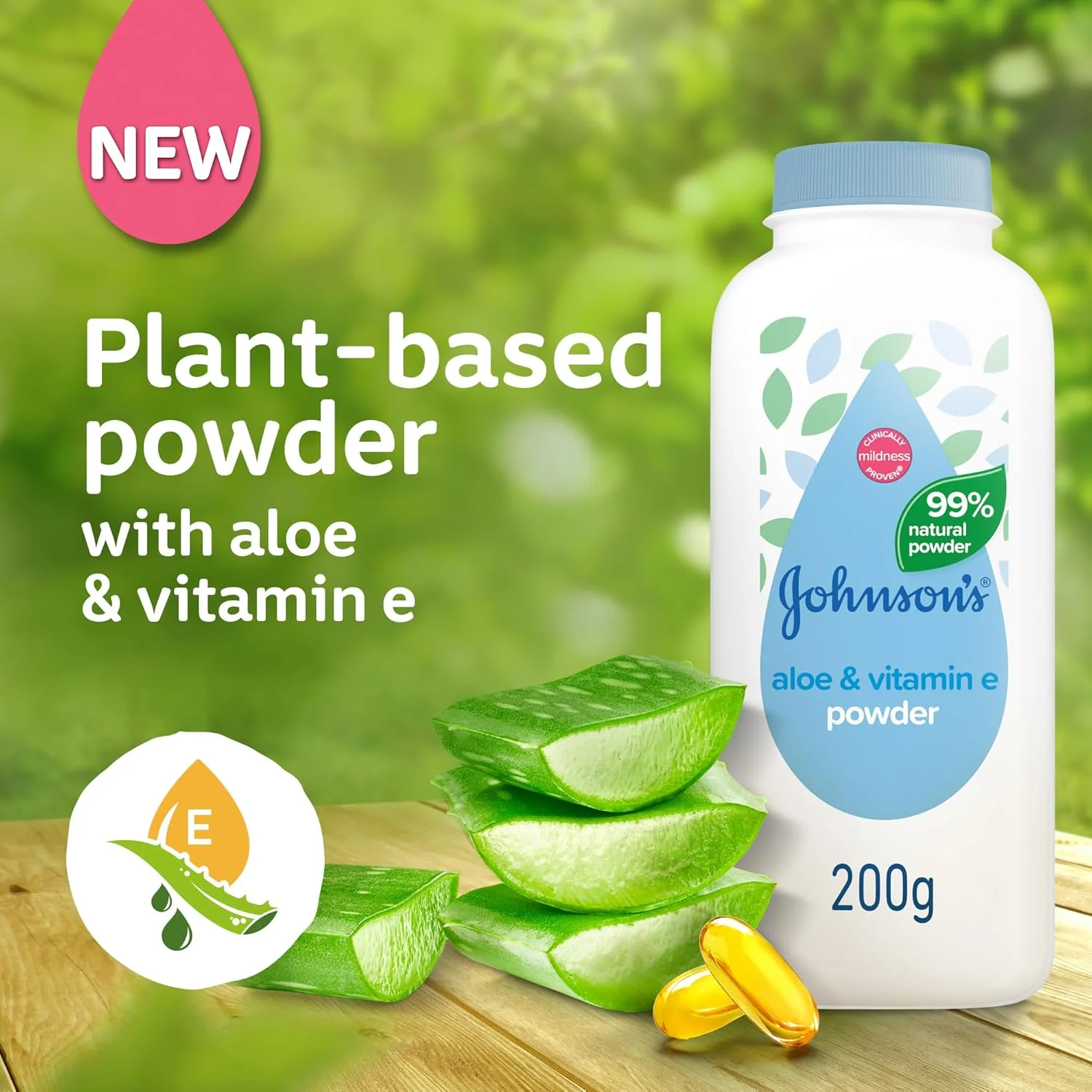 Johnson's Baby Aloe & Vitamin E Talc-Free Baby Powder, 99% Plant-Based Cornstarch Formula, 200g, Soothes & Freshens Skin, Dermatologist Tested, Fresh Scent Johnson's Baby Aloe & Vitamin E Talc-Free Baby Powder, 99% Plant-Based Cornstarch Formula, 200g, Soothes & Freshens Skin, Dermatologist Tested, Fresh Scent