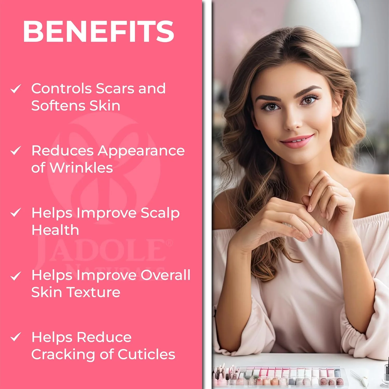 روغن ویتامین ای جادول نچرالز - 70000IU | بهبود سلامت پوست سر، بافت پوست، آبرسانی، کاهش سیاهی دور چشم، کاهش جای جوش، چین و چروک، ترک خوردگی و ترک های پوستی | فاقد پارابن