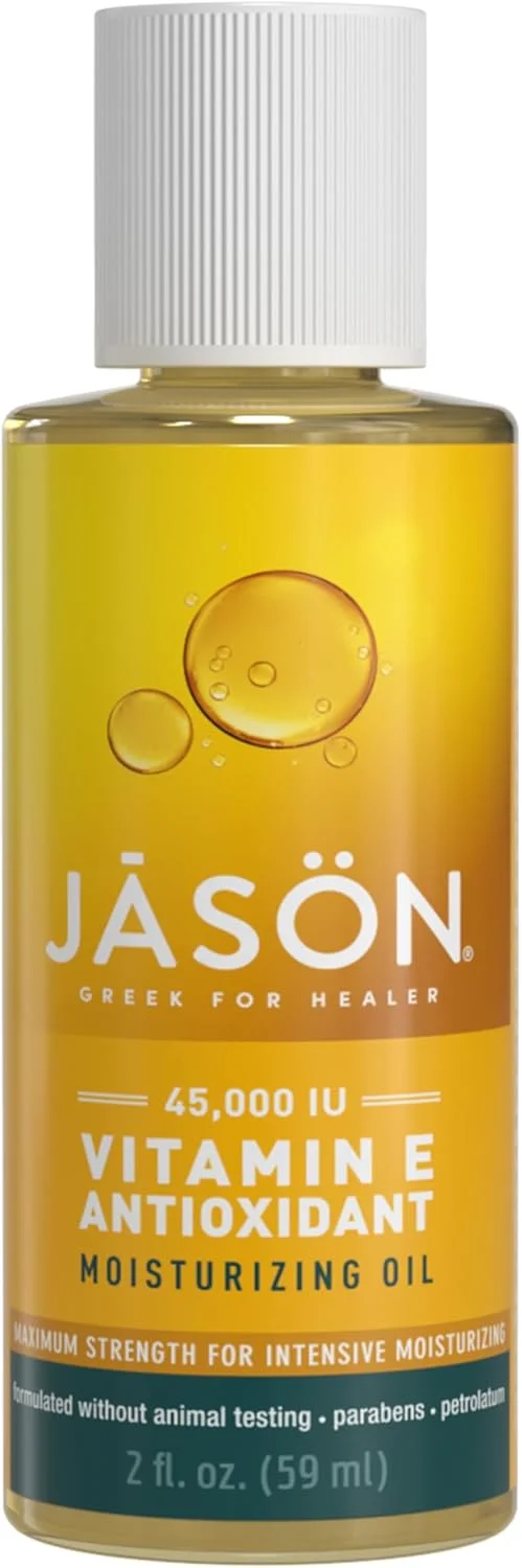 روغن پوست ویتامین ای جیسون با حداکثر قدرت 45000 واحد بین المللی | برای تغذیه کل بدن | کمک به مبارزه با خطوط و چین و چروک | بدون پارابن، سولفات، وازلین، فتالات | 2 اونس