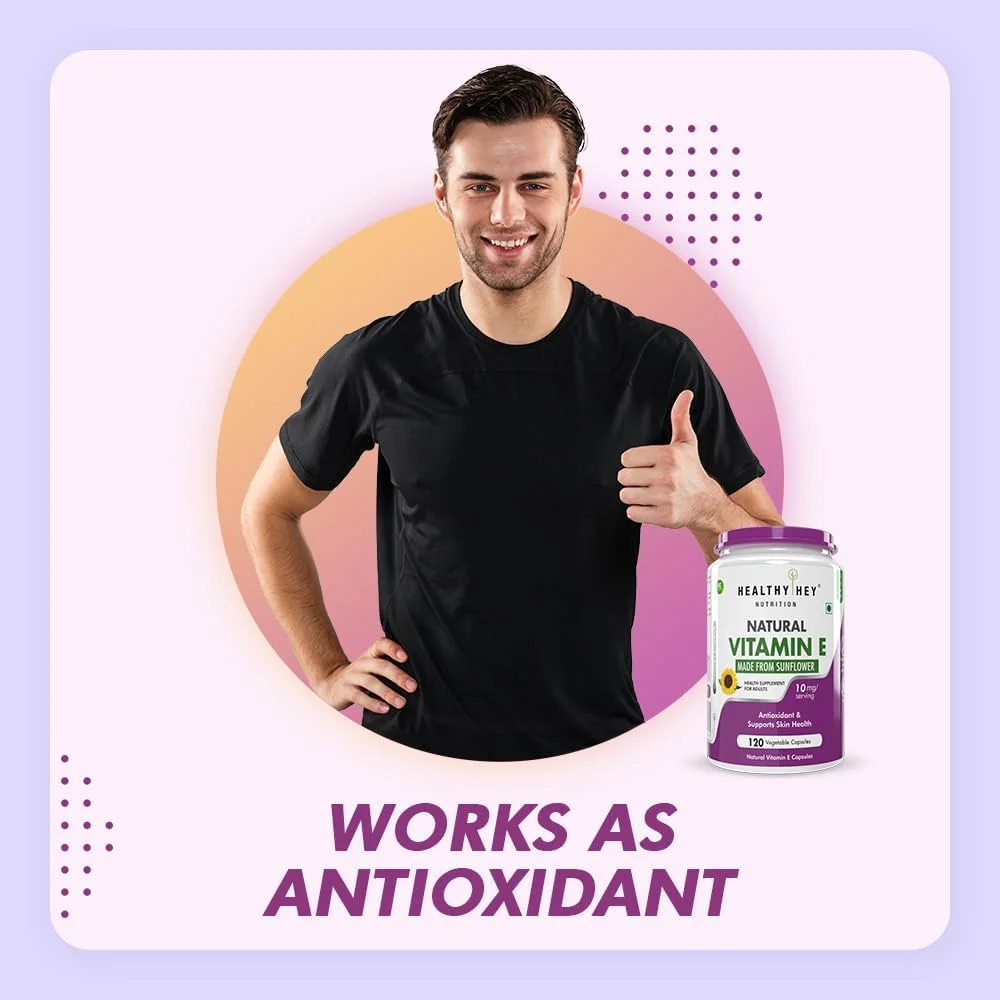 کپسول ویتامین ای HealthyHey | ویتامین ای برای پوست و مو | آفتابگردان - D-Alpha-Tocpherol - 120 کپسول گیاهی کپسول ویتامین ای HealthyHey | ویتامین ای برای پوست و مو | آفتابگردان - D-Alpha-Tocpherol - 120 کپسول گیاهی