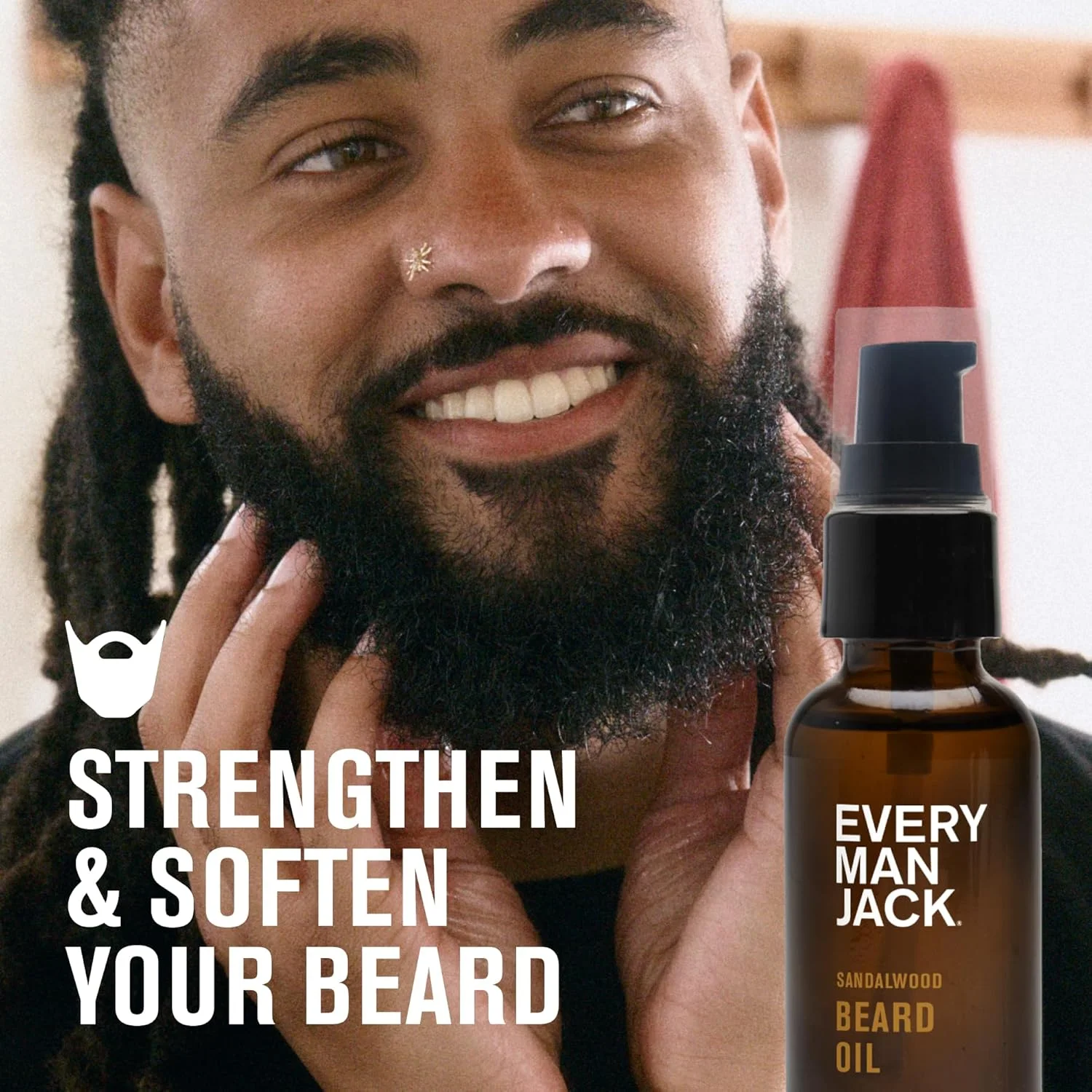 روغن ریش Every Man Jack - مرطوب کننده و نرم کننده ریش - تسکین خارش و پوسته پوسته شدن - رایحه ملایم چوب صندل - ساخته شده با مواد طبیعی مانند ویتامین E، روغن آرگان و روغن گل گاوزبان - 30 میلی لیتر