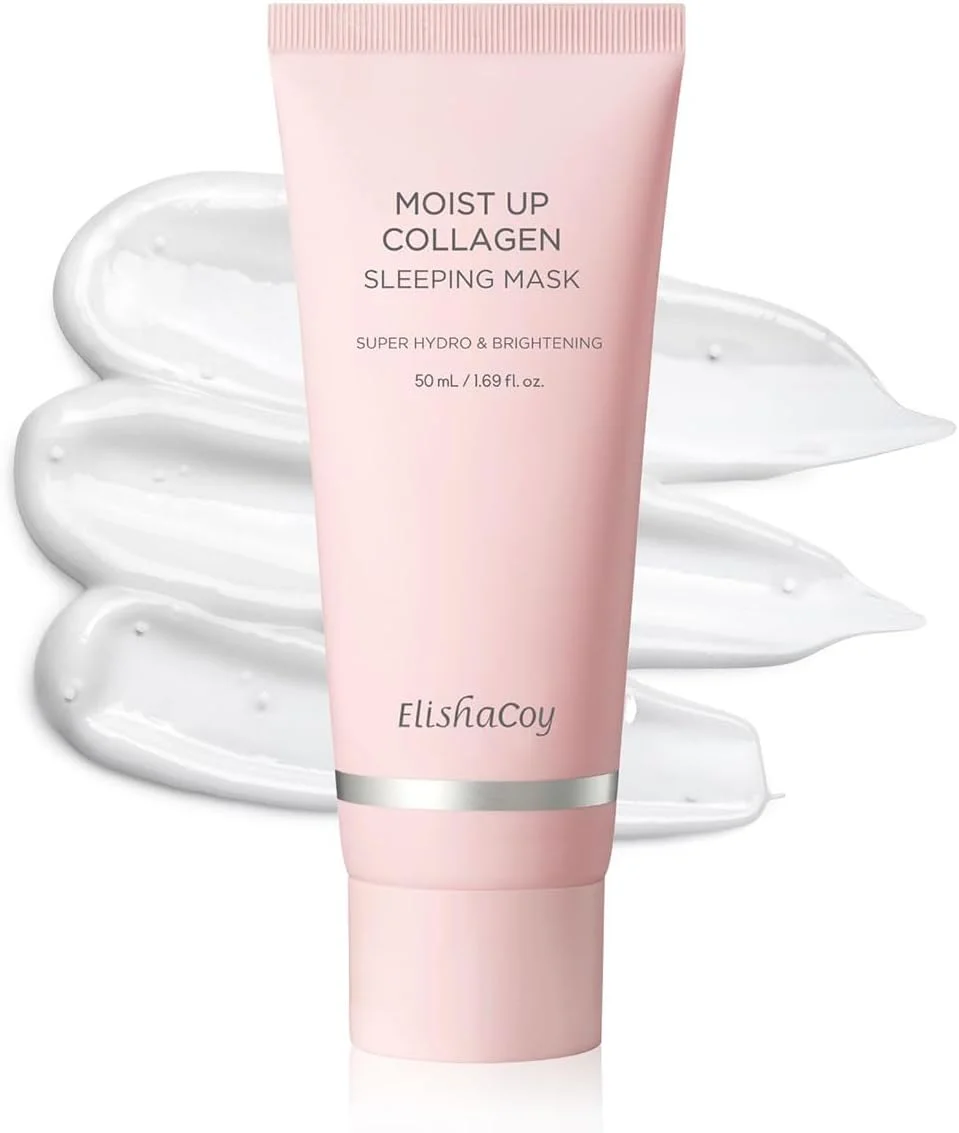 ماسک خواب کلاژن مرطوب کننده الیشاکوی - ماسک صورت شبانه - کرم ژل مرطوب کننده صورت با ویتامین E و نیاسینامید - مرطوب کننده، ضد پیری، مراقبت از درخشندگی - 50 میلی لیتر