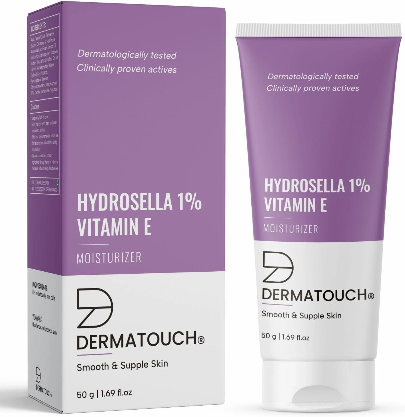 مرطوب کننده ویتامین E DERMATOUCH برای صورت | مرطوب کننده روزانه برای بدن - مناسب برای انواع پوست - 50 گرم (بسته 1 عددی)