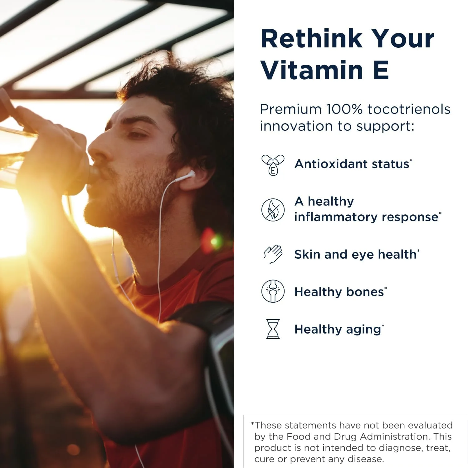 دیزاینز فور هلث آناتو-ای 300 میلی گرم توکوترینول ویتامین ای - دلتا + گاما توکوترینول برای پشتیبانی از سلامت قلب، سلامت چشم، پیری سالم - مکمل آنتی اکسیدان DeltaGold (30 سافت ژل ویتامین ای)