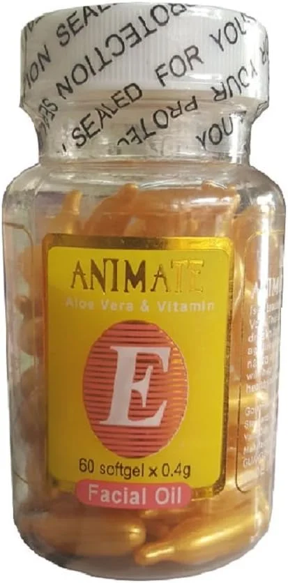روغن صورت ویتامین E انیمیت حاوی آلوئه ورا، 60 سافت ژل