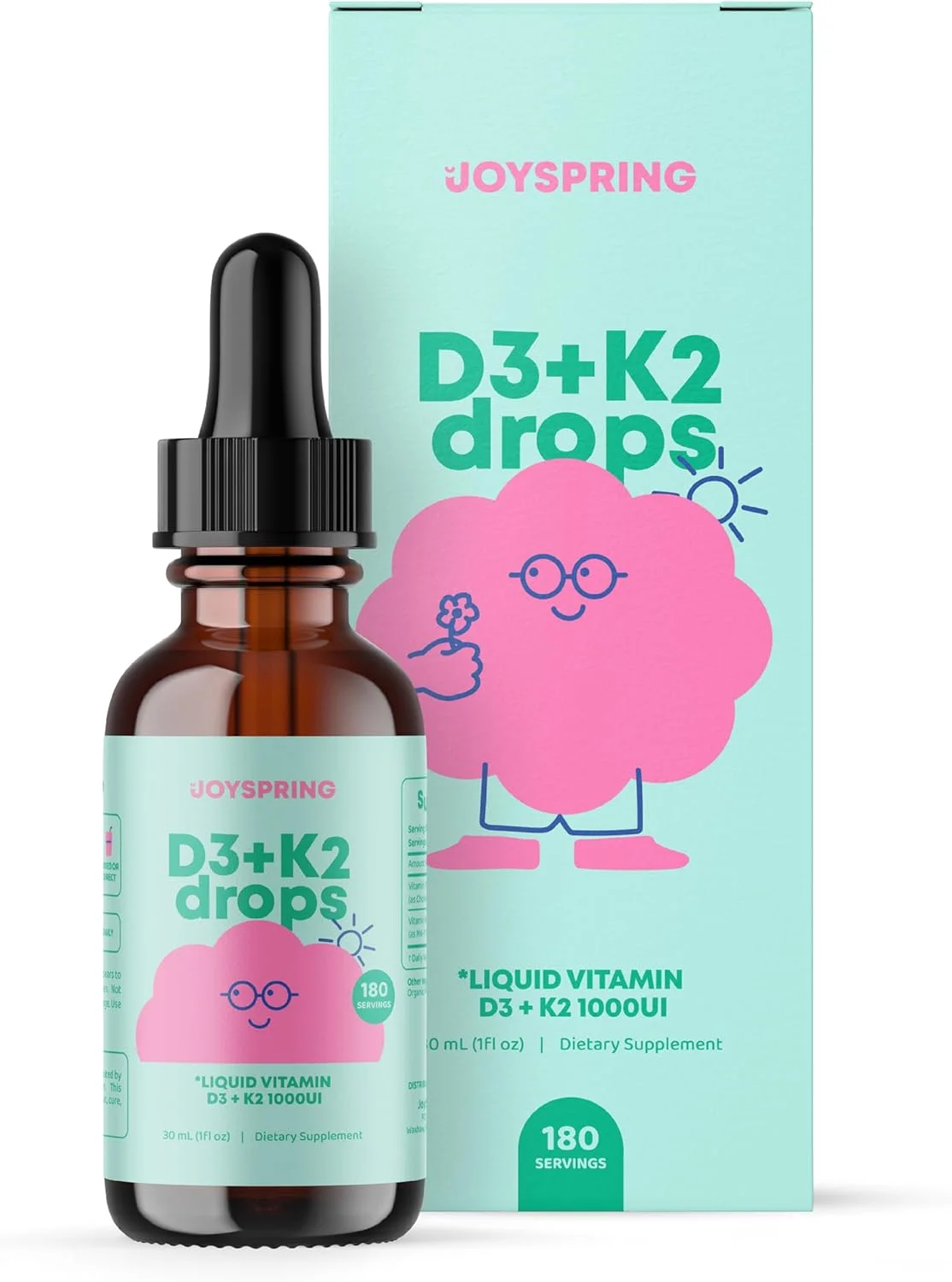 Vitamin D3 K2 Kids Vitamins - Vitamin K2 & Vitamin D 1000 iu - Liquid Vitamin D3 with K2 Vitamin D for Kids - Immune Support for Kids - K2 D3 Vitamin D Drops for Immune Support & Heart Health