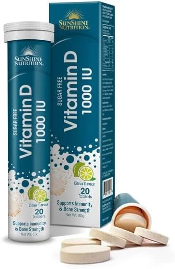 سان شاین نوتریشن ویتامین D 1000 واحد بین المللی | پشتیبانی از ایمنی و استحکام استخوان | بدون شکر | طعم مرکبات | 20 قرص سان شاین نوتریشن ویتامین D 1000 واحد بین المللی | پشتیبانی از ایمنی و استحکام استخوان | بدون شکر | طعم مرکبات | 20 قرص