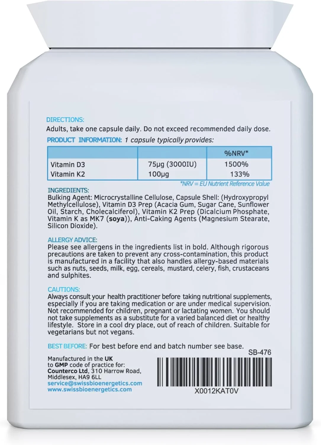کپسول های گیاهی ویتامین D3 3000 IU و ویتامین K2 100 میکروگرم MK7 سوییس بایوانرژتیک - تامین 90 روزه مکمل ویتامین D3 منبع کوله کلسیفرول منحصراً برای حداکثر جذب کپسول های گیاهی ویتامین D3 3000 IU و ویتامین K2 100 میکروگرم MK7 سوییس بایوانرژتیک - تامین 90 روزه مکمل ویتامین D3 منبع کوله کلسیفرول منحصراً برای حداکثر جذب