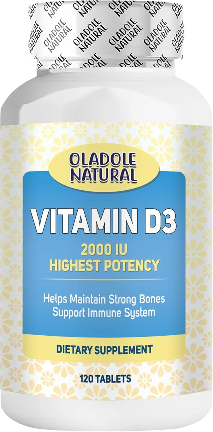 اولادول ویتامین D3 طبیعی 2000 واحد بین المللی - 120 سافت ژل | فرمول با قدرت بالا پشتیبانی از استخوان ها، دندان ها، عضلات، قلب و عملکرد سیستم ایمنی | غیر GMO، بدون گلوتن | ضروری برای سلامتی روزانه